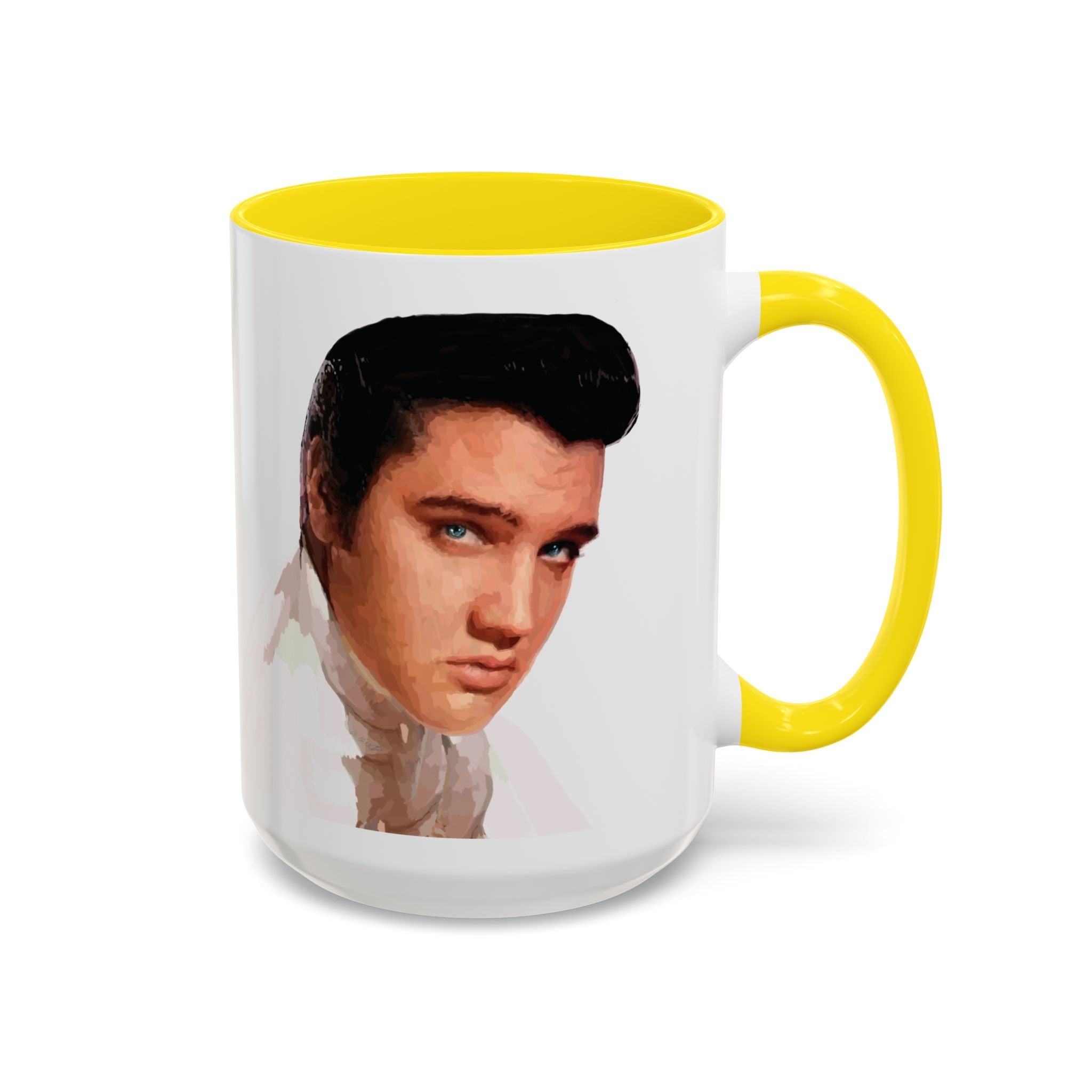 Elvis Presley Musical Two Tone Ceramic Coffee Mug Available in 15 oz yellow