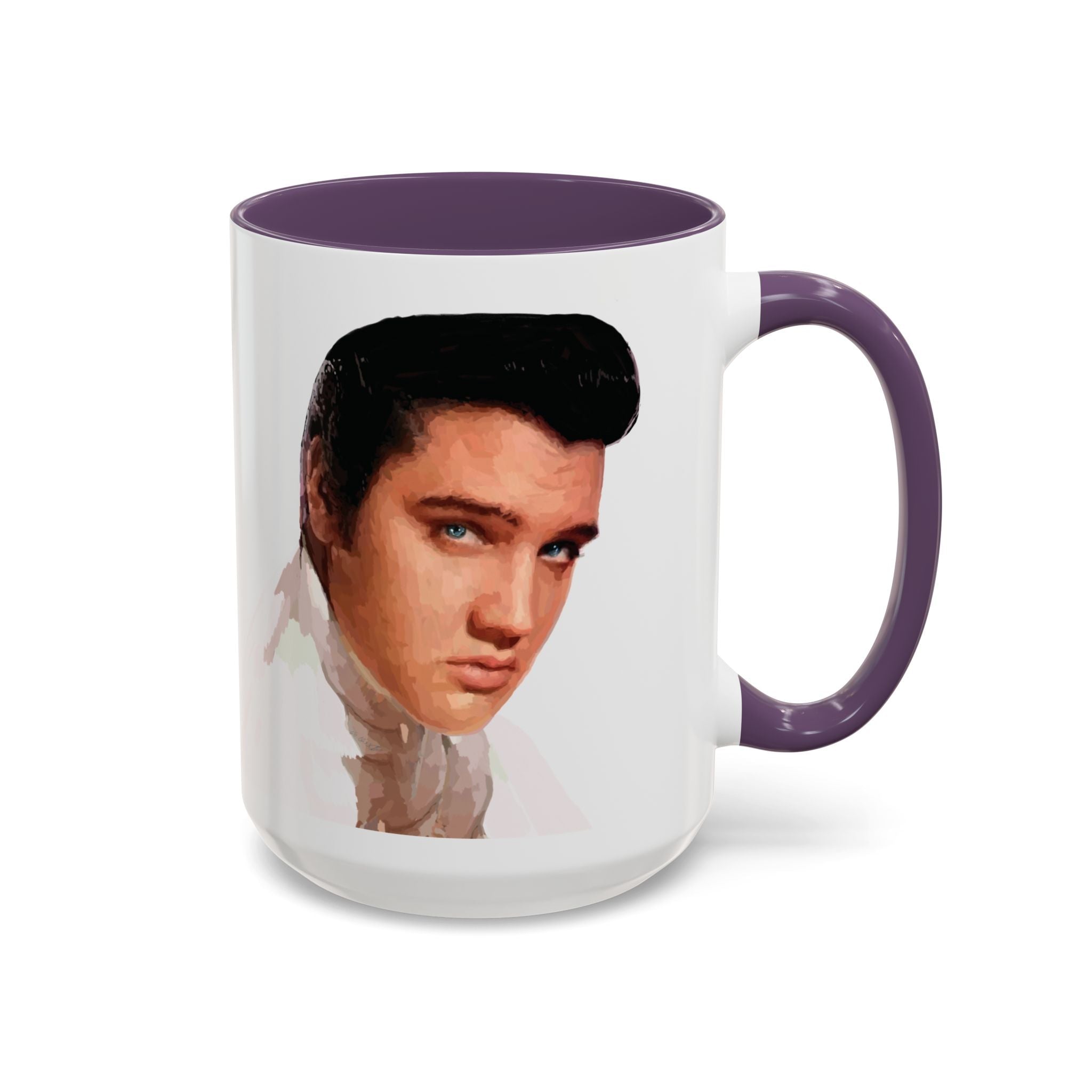 Elvis Presley Musical Two Tone Ceramic Coffee Mug Available in 15 oz purple
