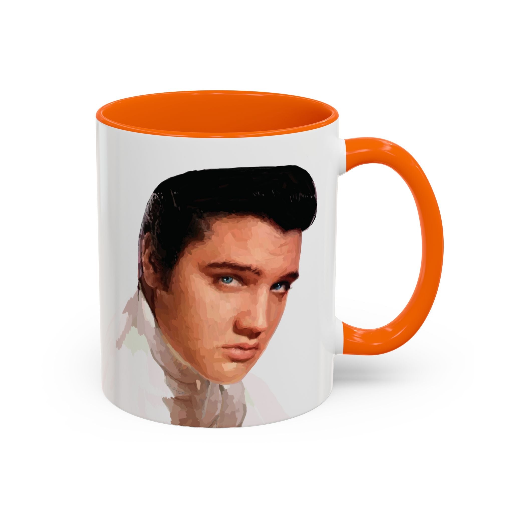 Elvis Presley Musical Two Tone Ceramic Coffee Mug Available in 11 oz orange