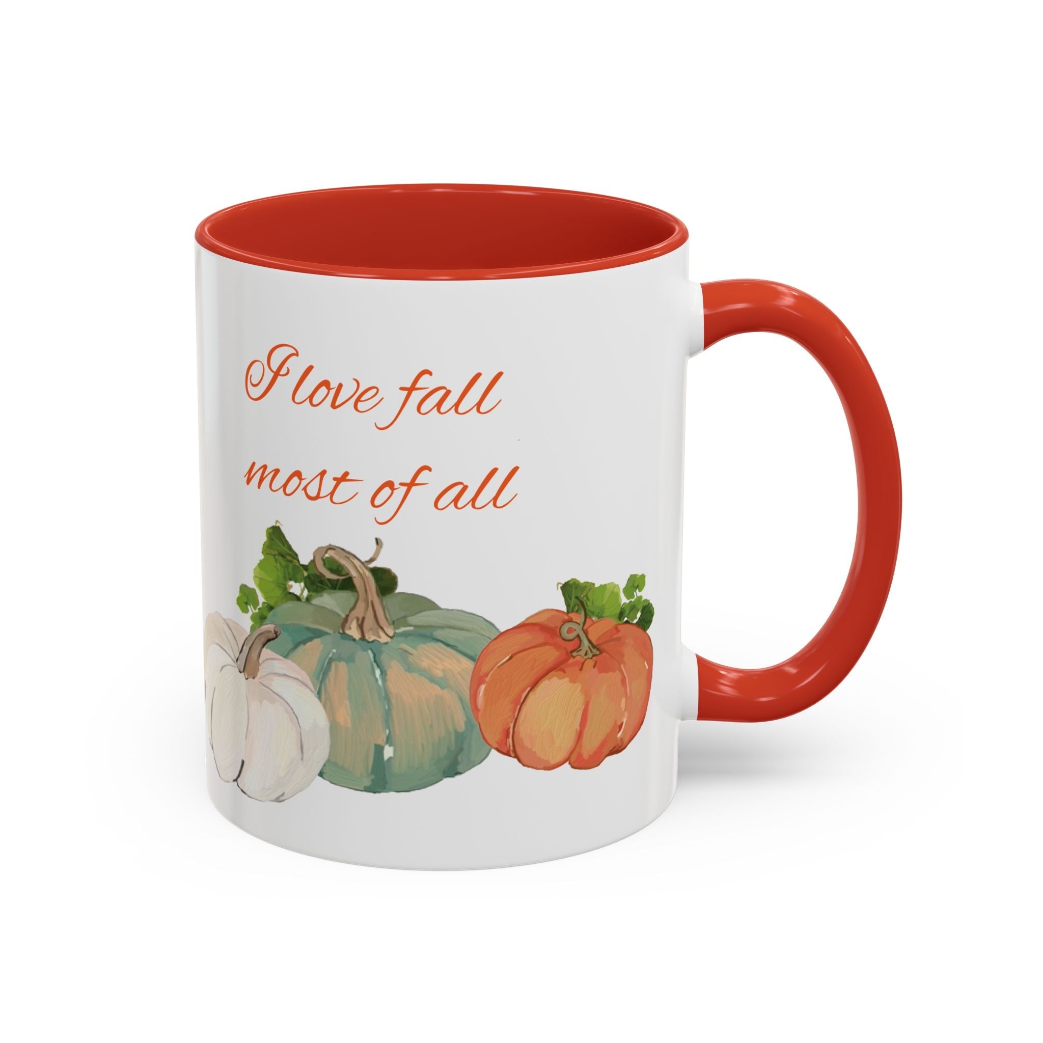Fall Harvest Pumpkin Two Tone Ceramic Coffee Mugs - Blue Cava