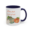 Fall Harvest Pumpkin Two Tone Ceramic Coffee Mugs - Blue Cava