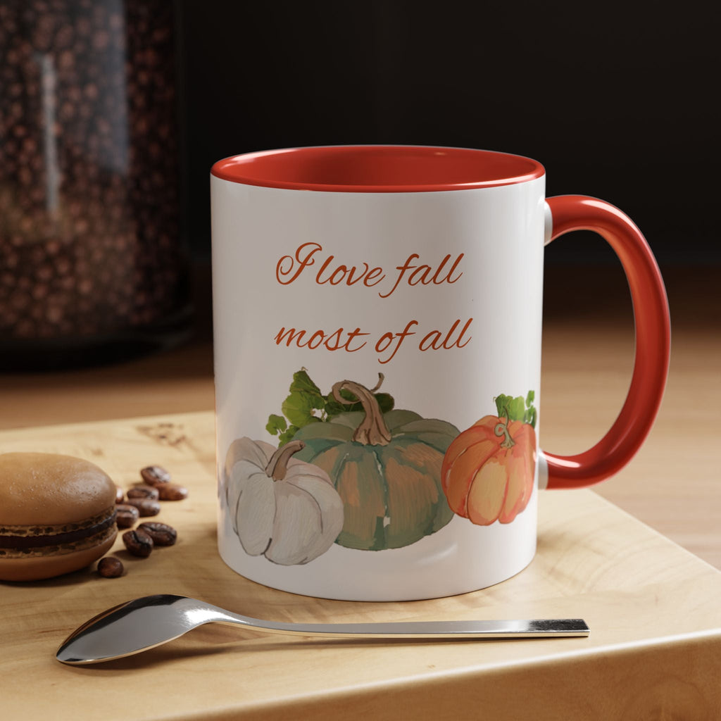 Fall Harvest Pumpkin Two Tone Ceramic Coffee Mugs - Blue Cava