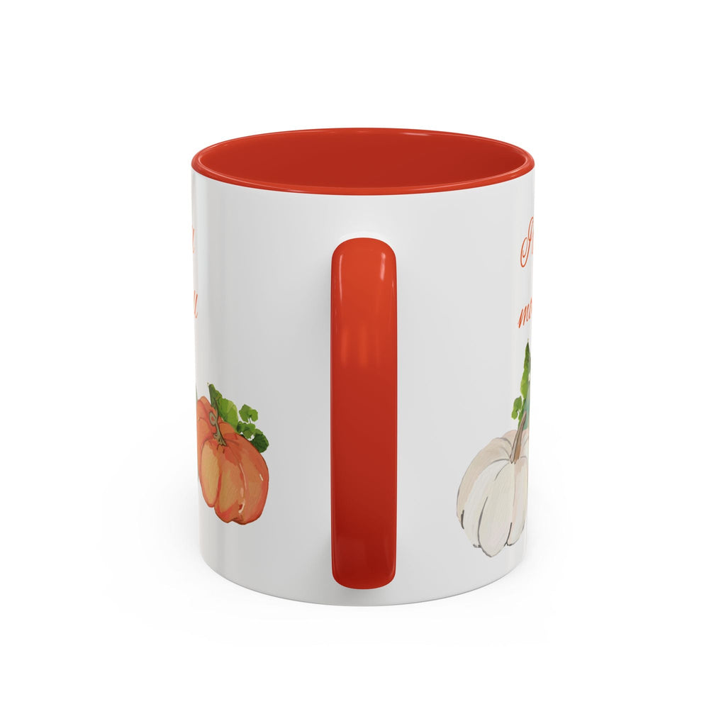 Fall Harvest Pumpkin Two Tone Ceramic Coffee Mugs - Blue Cava