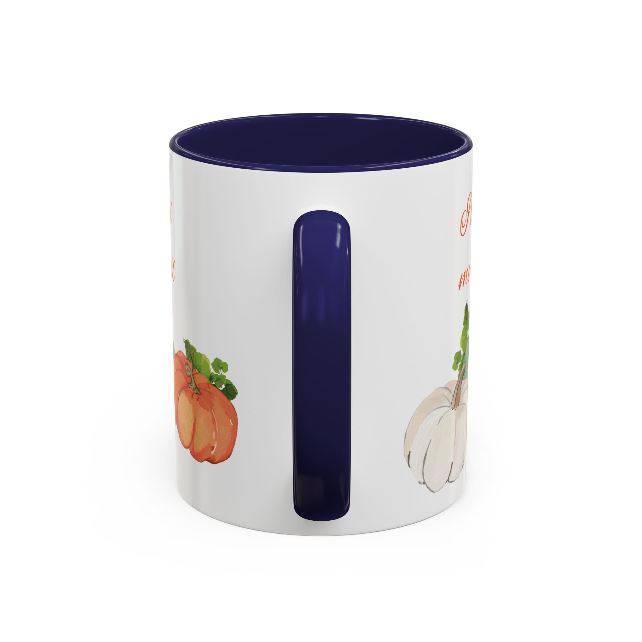 Fall Harvest Pumpkin Two Tone Ceramic Coffee Mugs - Blue Cava