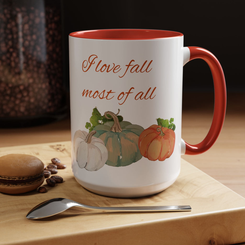 Fall Harvest Pumpkin Two Tone Ceramic Coffee Mugs - Blue Cava
