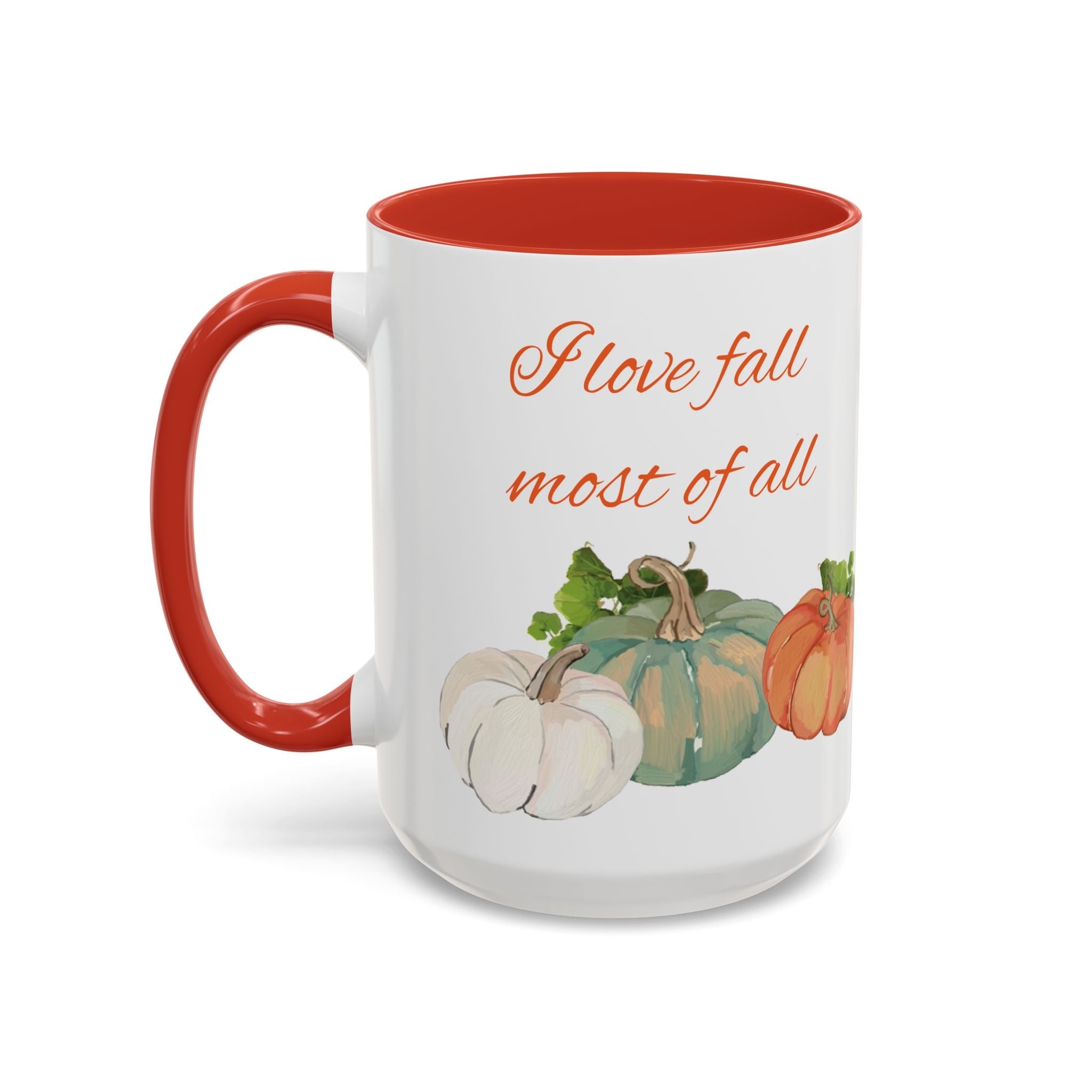 Fall Harvest Pumpkin Two Tone Ceramic Coffee Mugs - Blue Cava
