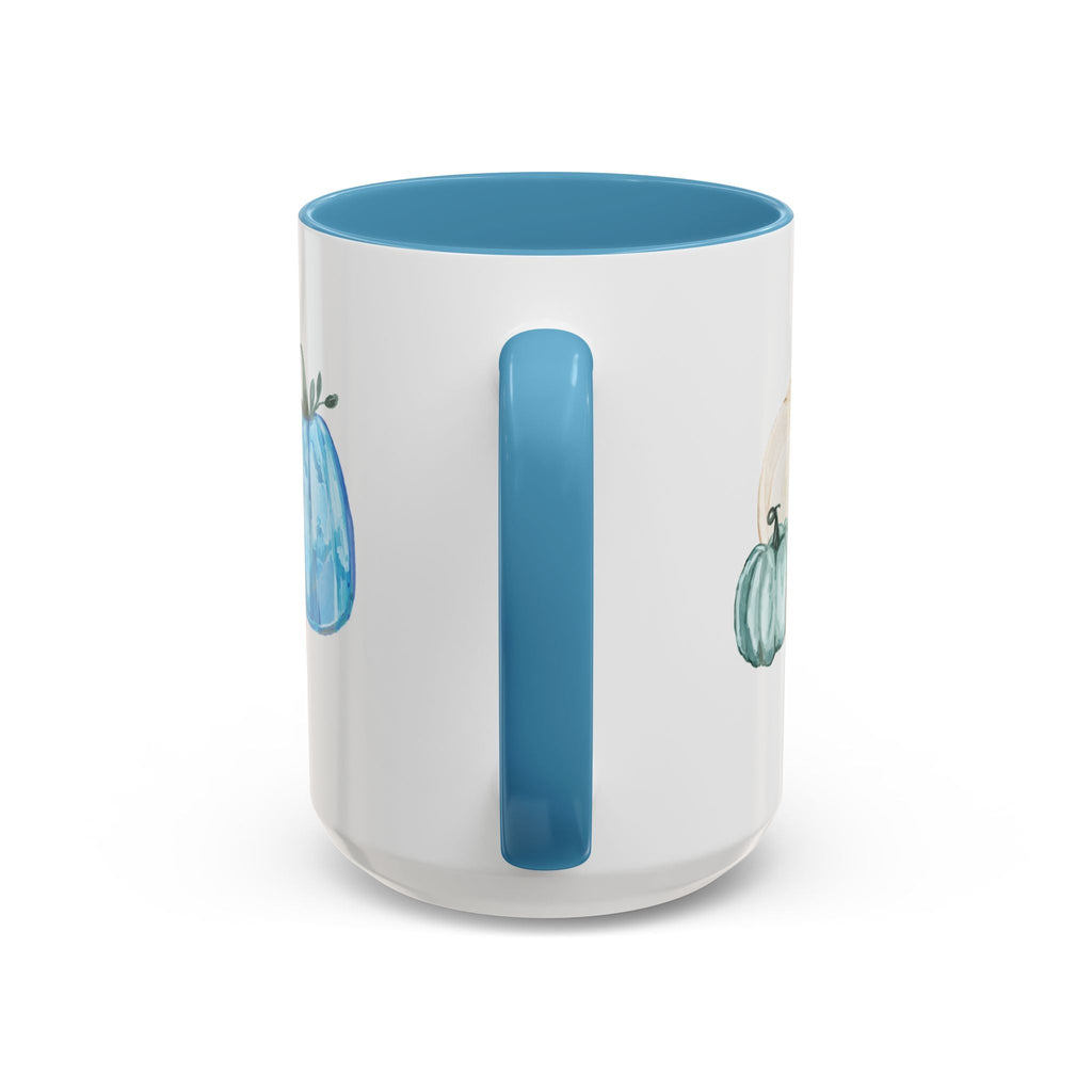 Fall - Pumpkins Two Tone Ceramic Coffee Mugs - Blue Cava