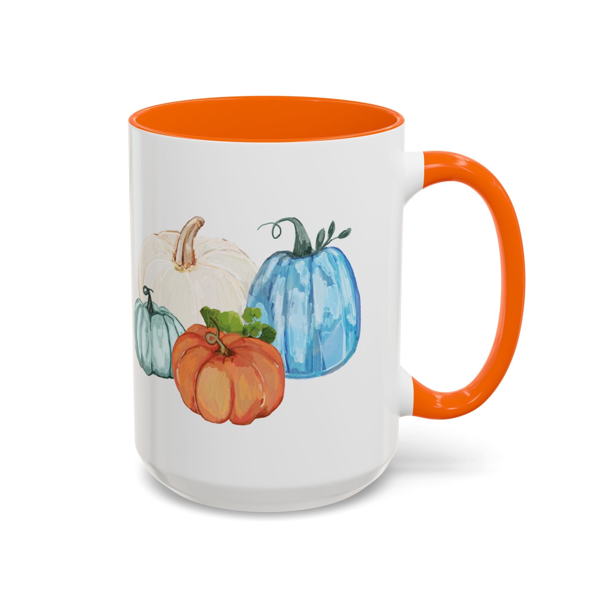 Fall - Pumpkins Two Tone Ceramic Coffee Mugs - Blue Cava