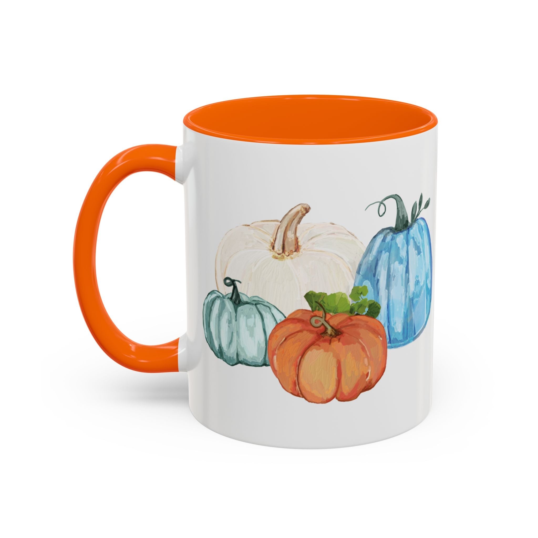 Fall - Pumpkins Two Tone Ceramic Coffee Mugs - Blue Cava