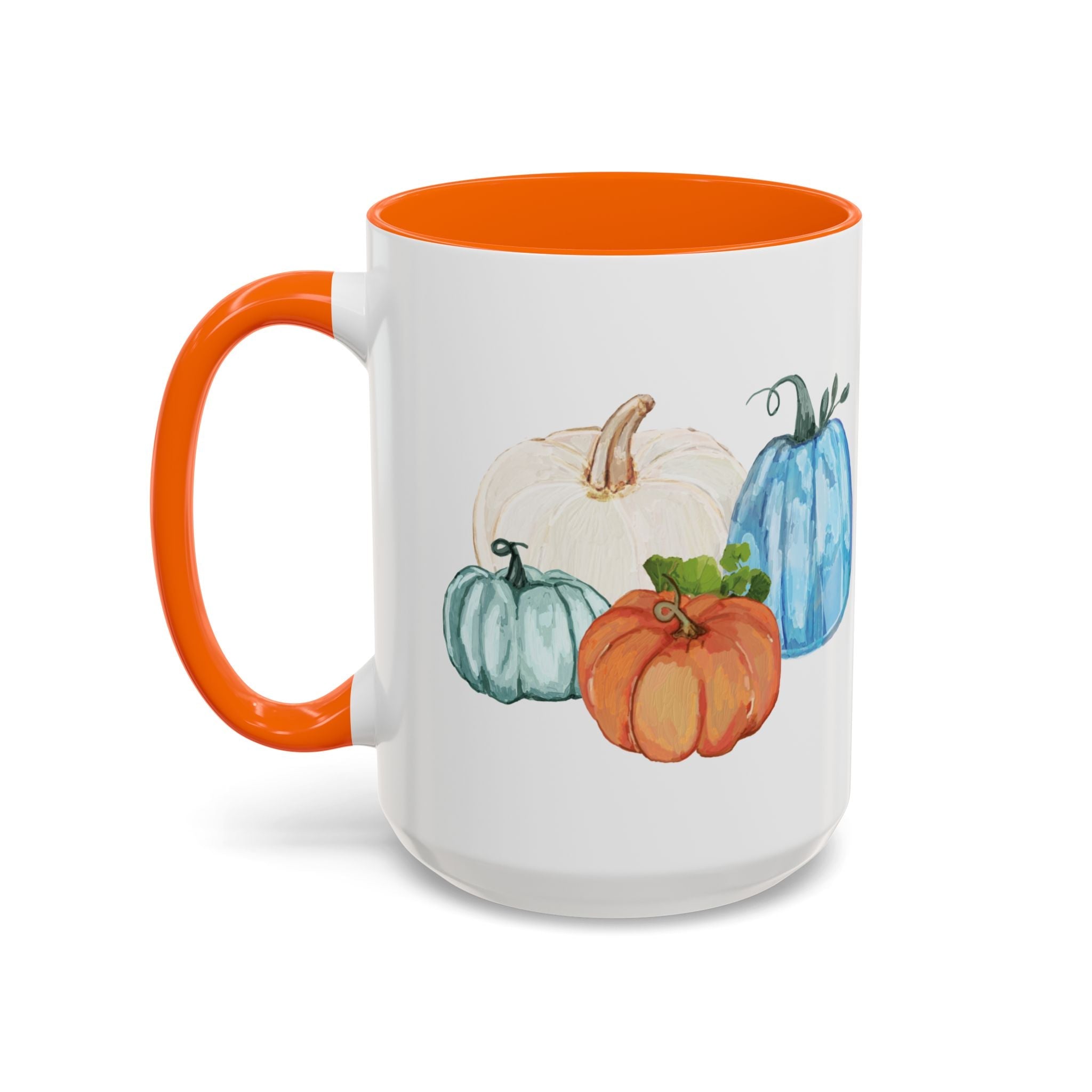 Fall - Pumpkins Two Tone Ceramic Coffee Mugs - Blue Cava