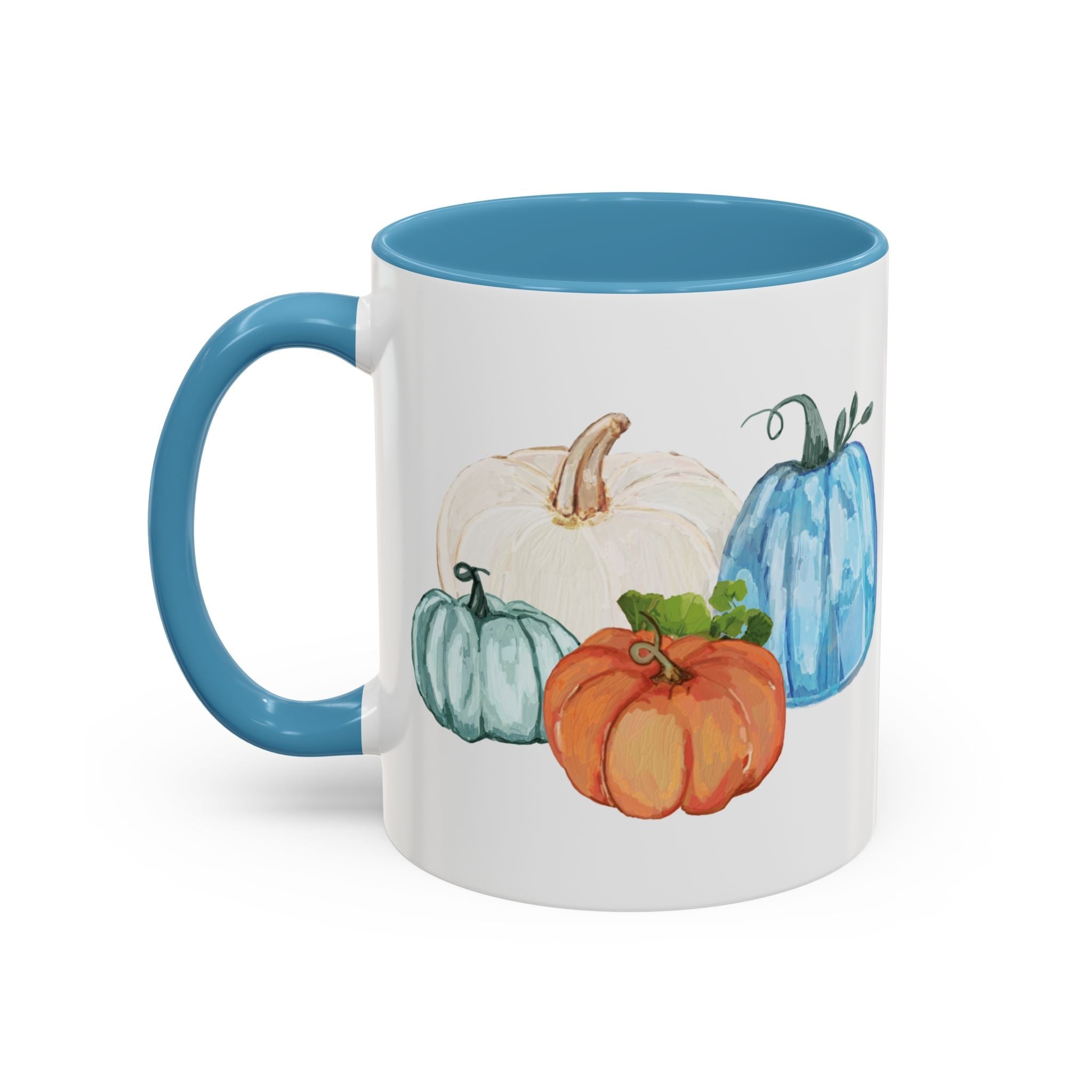 Fall - Pumpkins Two Tone Ceramic Coffee Mugs - Blue Cava