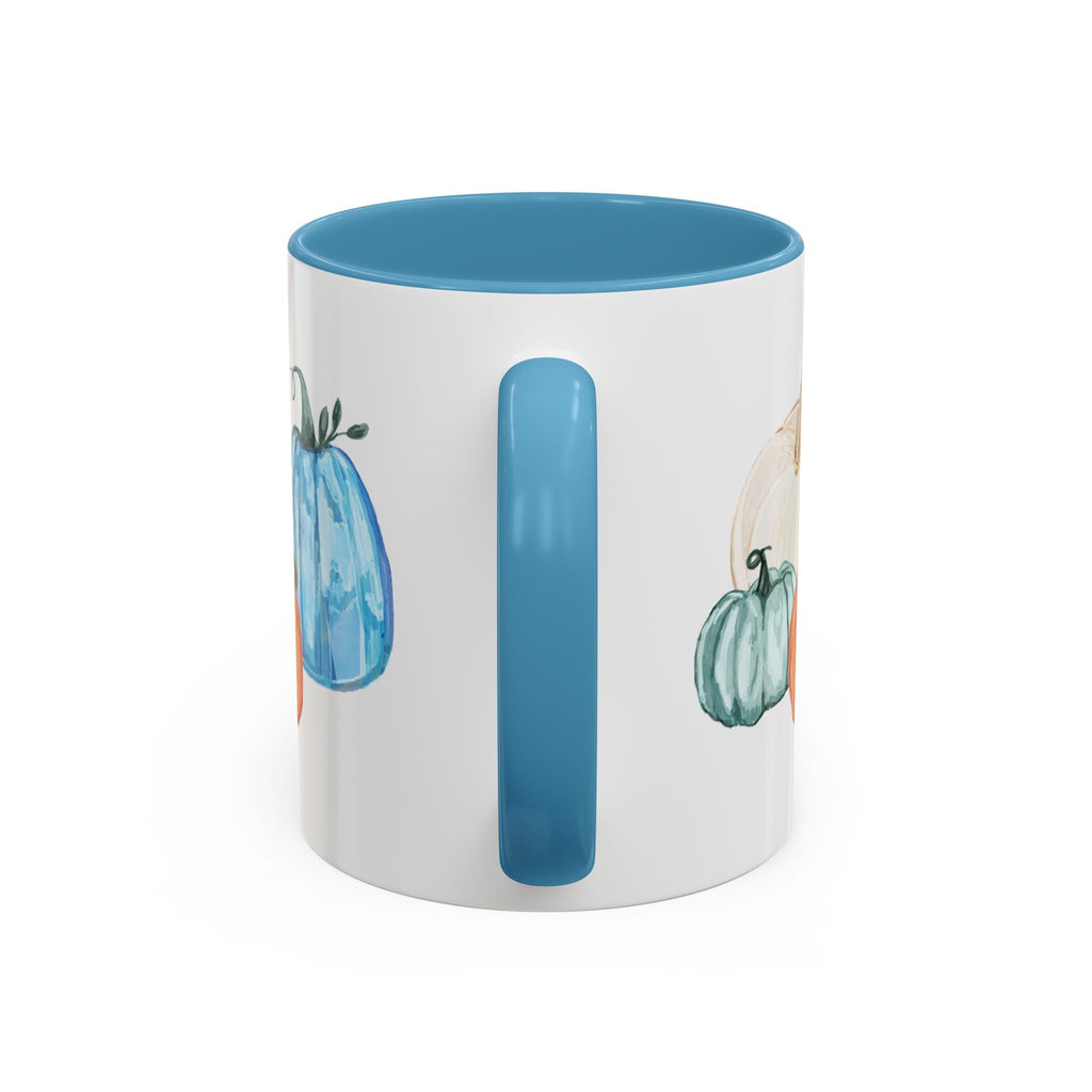 Fall - Pumpkins Two Tone Ceramic Coffee Mugs - Blue Cava