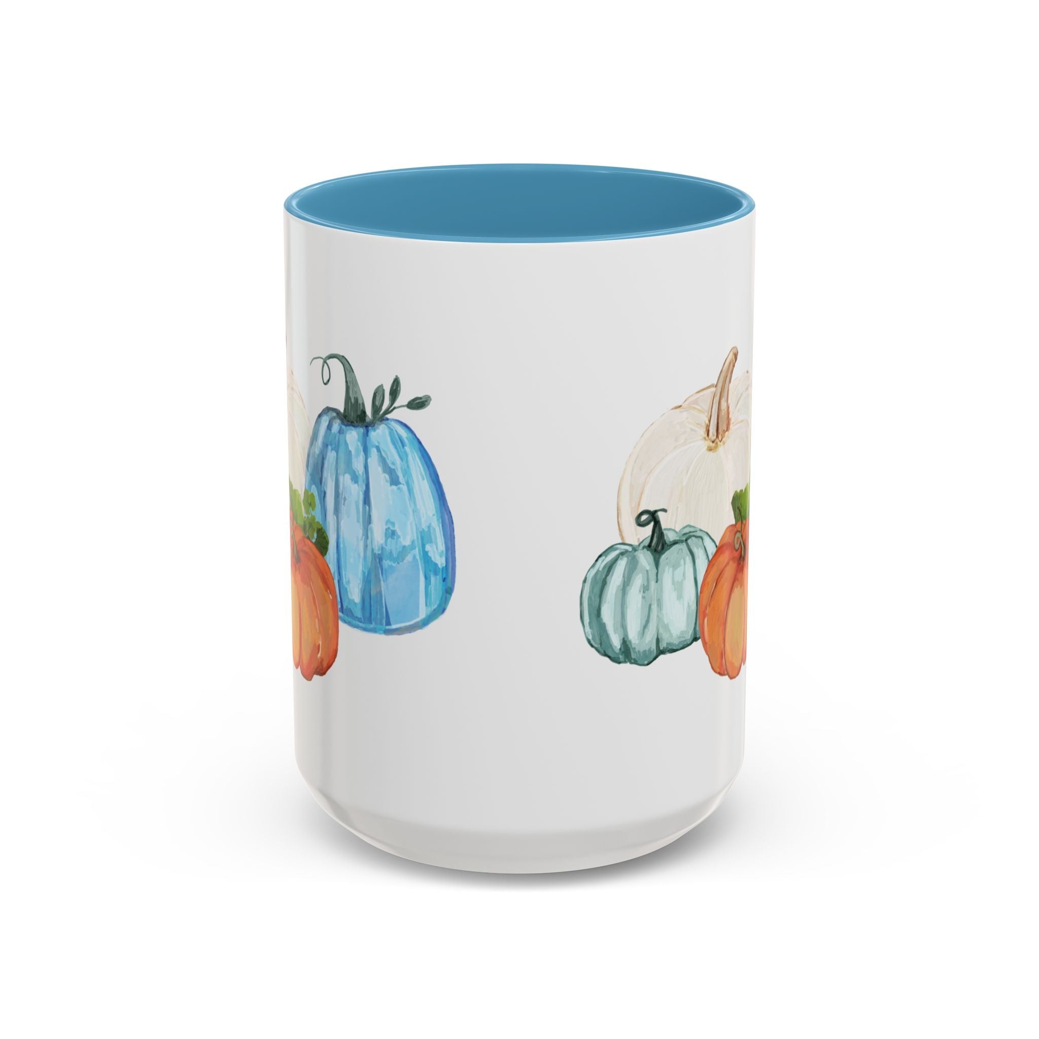 Fall - Pumpkins Two Tone Ceramic Coffee Mugs - Blue Cava