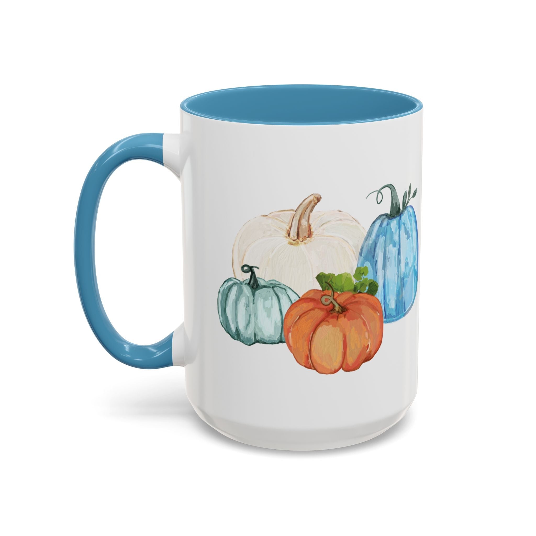 Fall - Pumpkins Two Tone Ceramic Coffee Mugs - Blue Cava