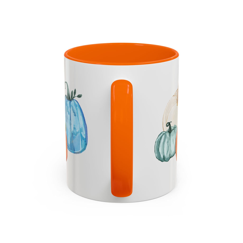 Fall - Pumpkins Two Tone Ceramic Coffee Mugs - Blue Cava