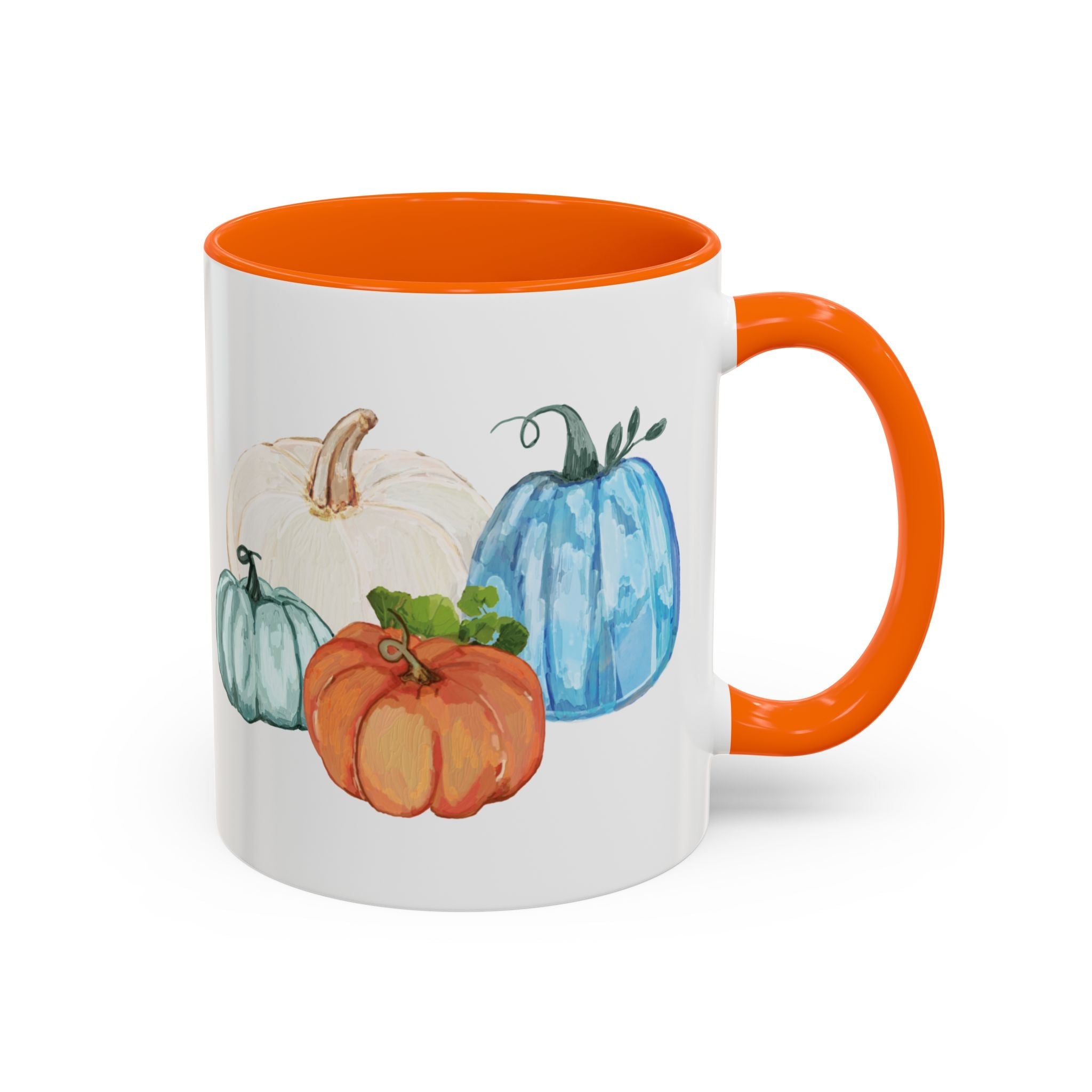 Fall - Pumpkins Two Tone Ceramic Coffee Mugs - Blue Cava