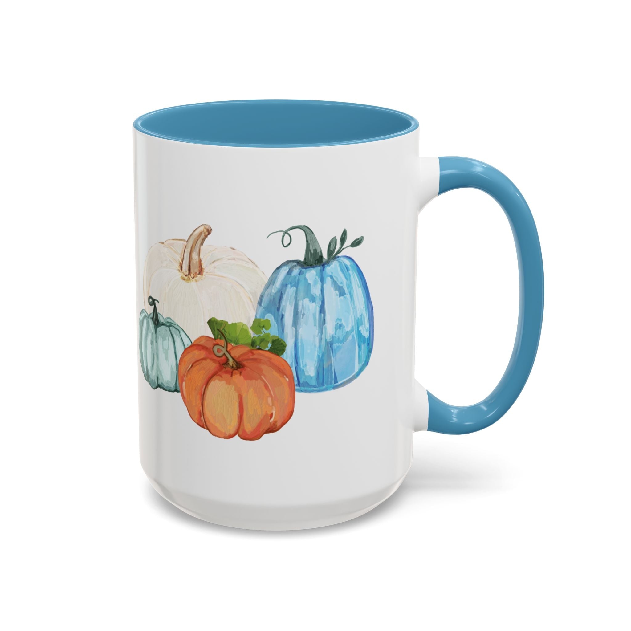Fall - Pumpkins Two Tone Ceramic Coffee Mugs - Blue Cava