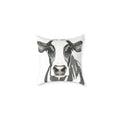 Farmhouse Black And White Cow Square Poly Canvas Pillows - Blue Cava