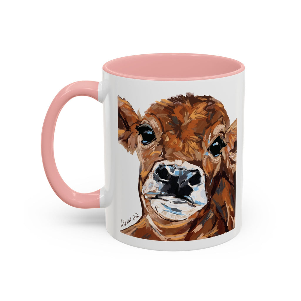 Farmhouse Brown Cow Two Tone Ceramic Mugs - Animal Lover Gifts - Blue Cava