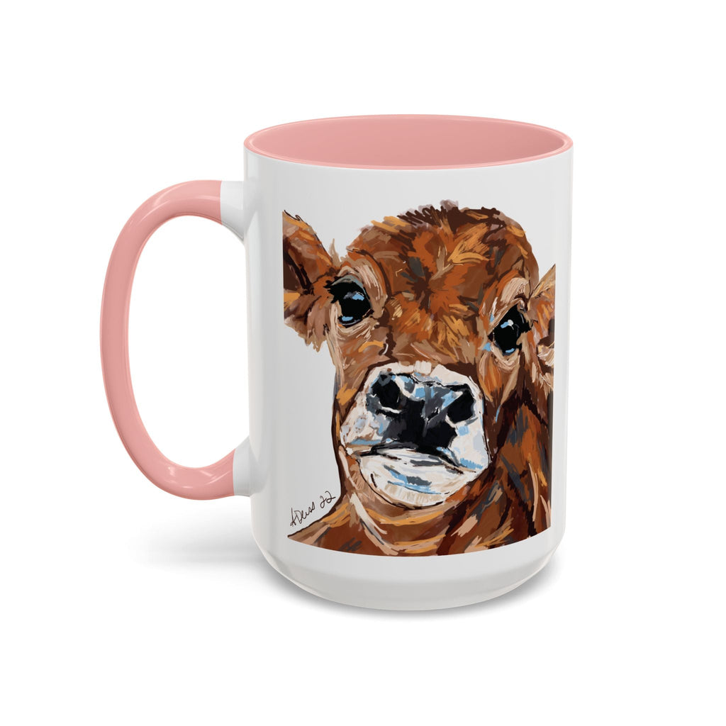 Farmhouse Brown Cow Two Tone Ceramic Mugs - Animal Lover Gifts - Blue Cava