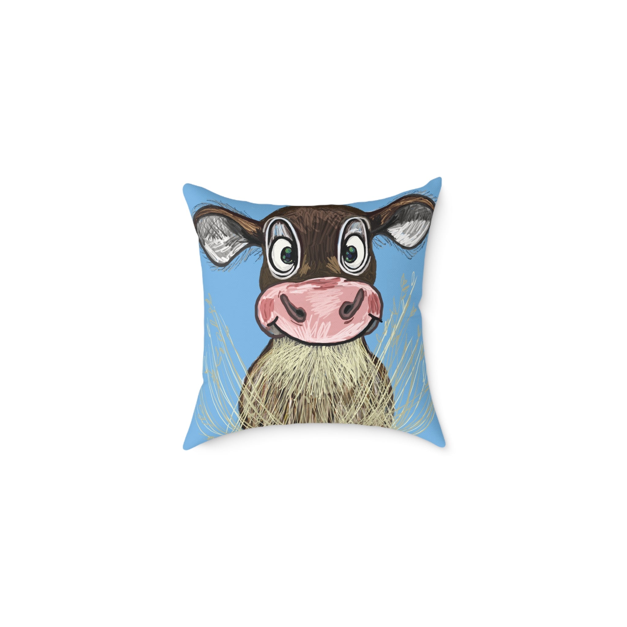 Farmhouse Cow Square Throw Pillows - Farmhouse Decor - Blue Cava