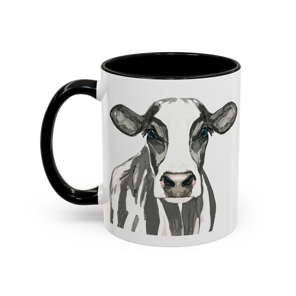Farmhouse Cow Two Tone Ceramic Mugs - Blue Cava