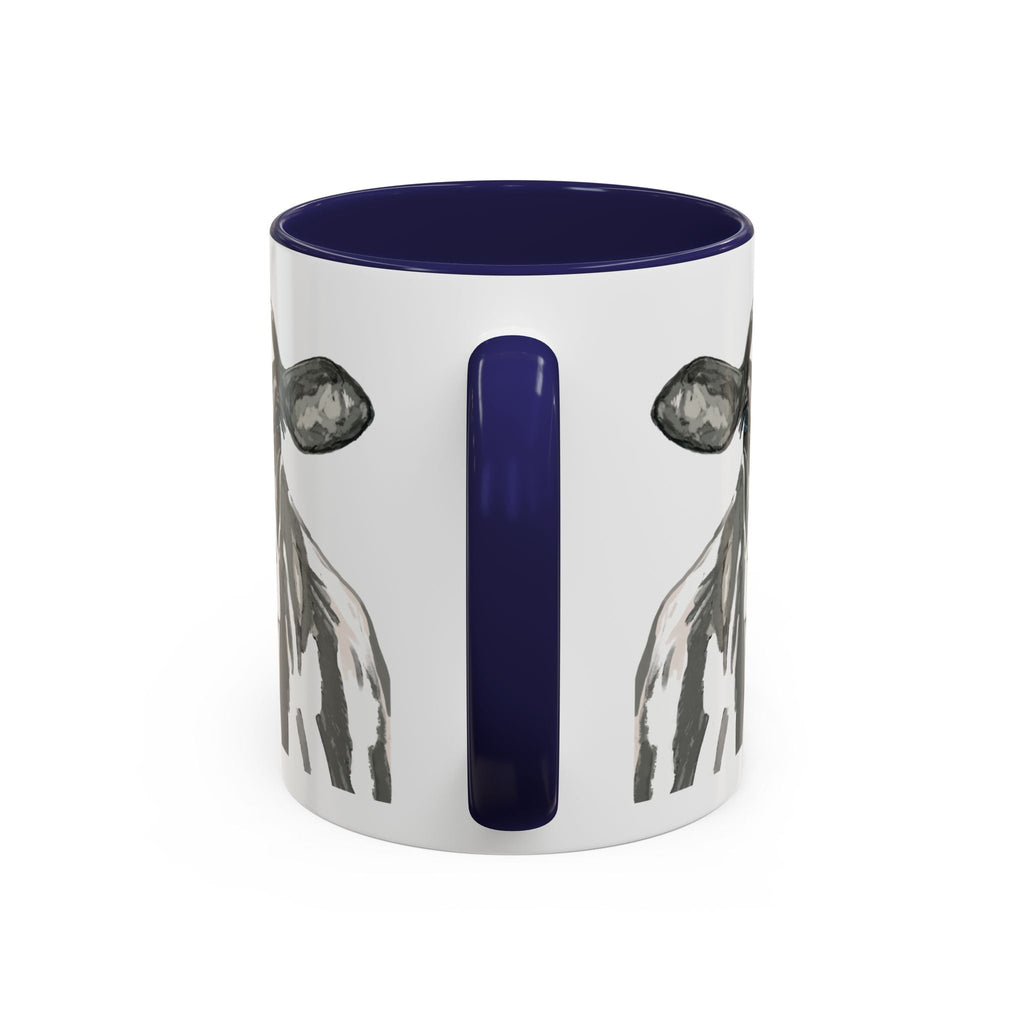 Farmhouse Cow Two Tone Ceramic Mugs - Blue Cava