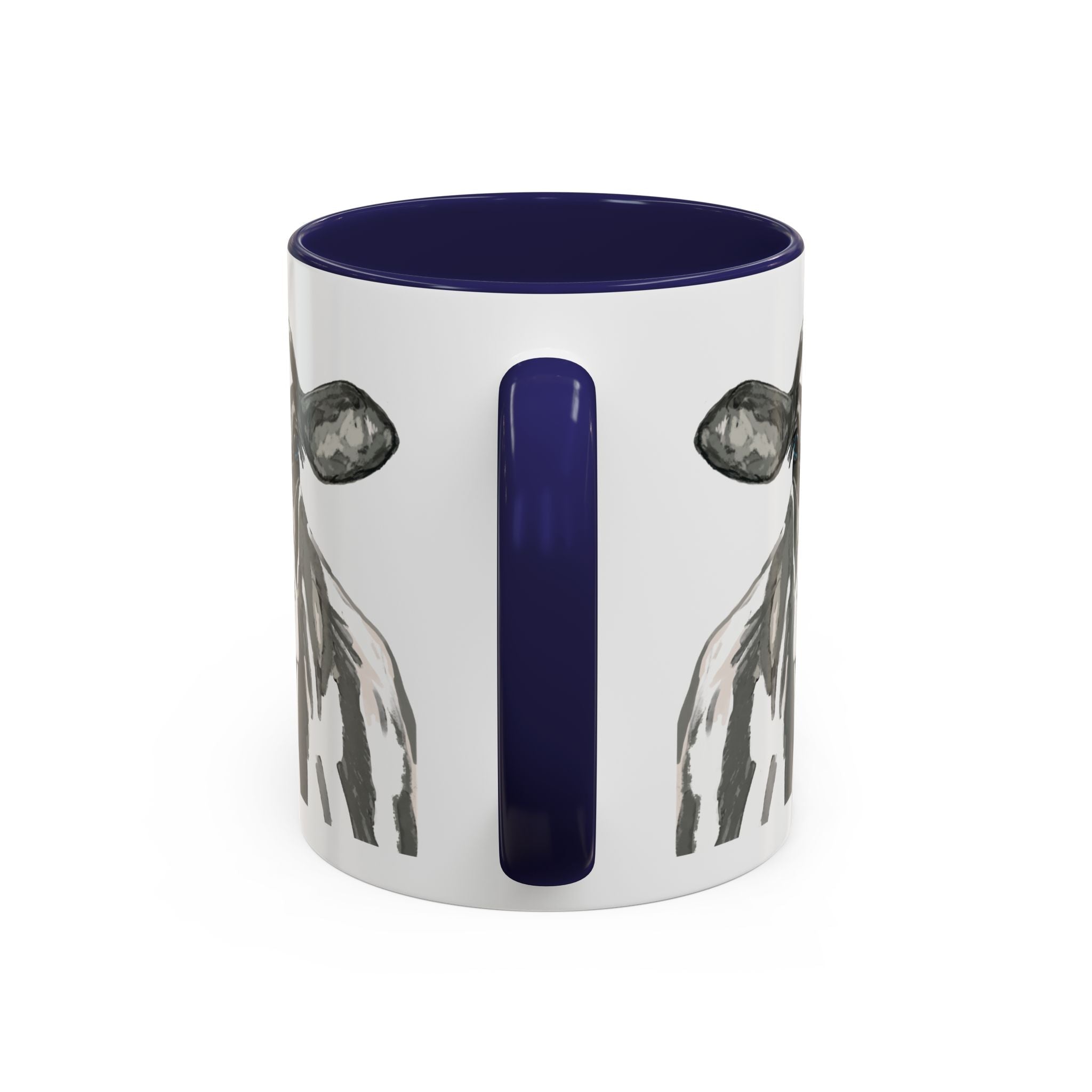 Farmhouse Cow Two Tone Ceramic Mugs - Blue Cava
