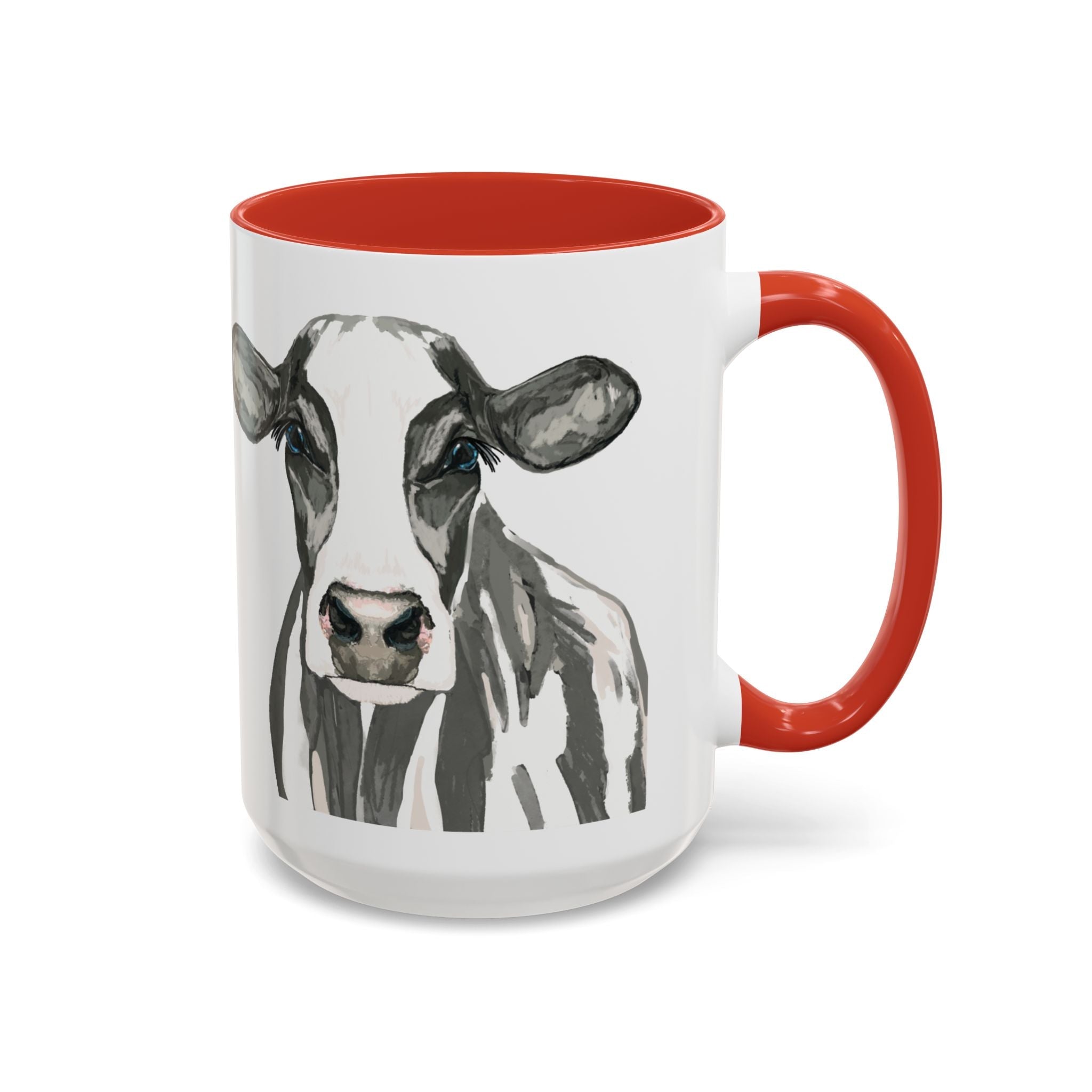 Farmhouse Cow Two Tone Ceramic Mugs - Blue Cava