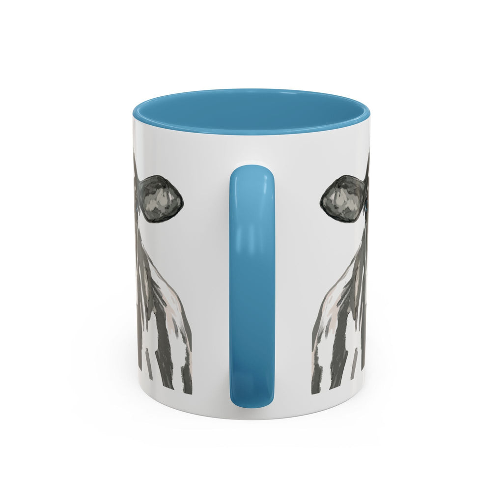 Farmhouse Cow Two Tone Ceramic Mugs - Blue Cava