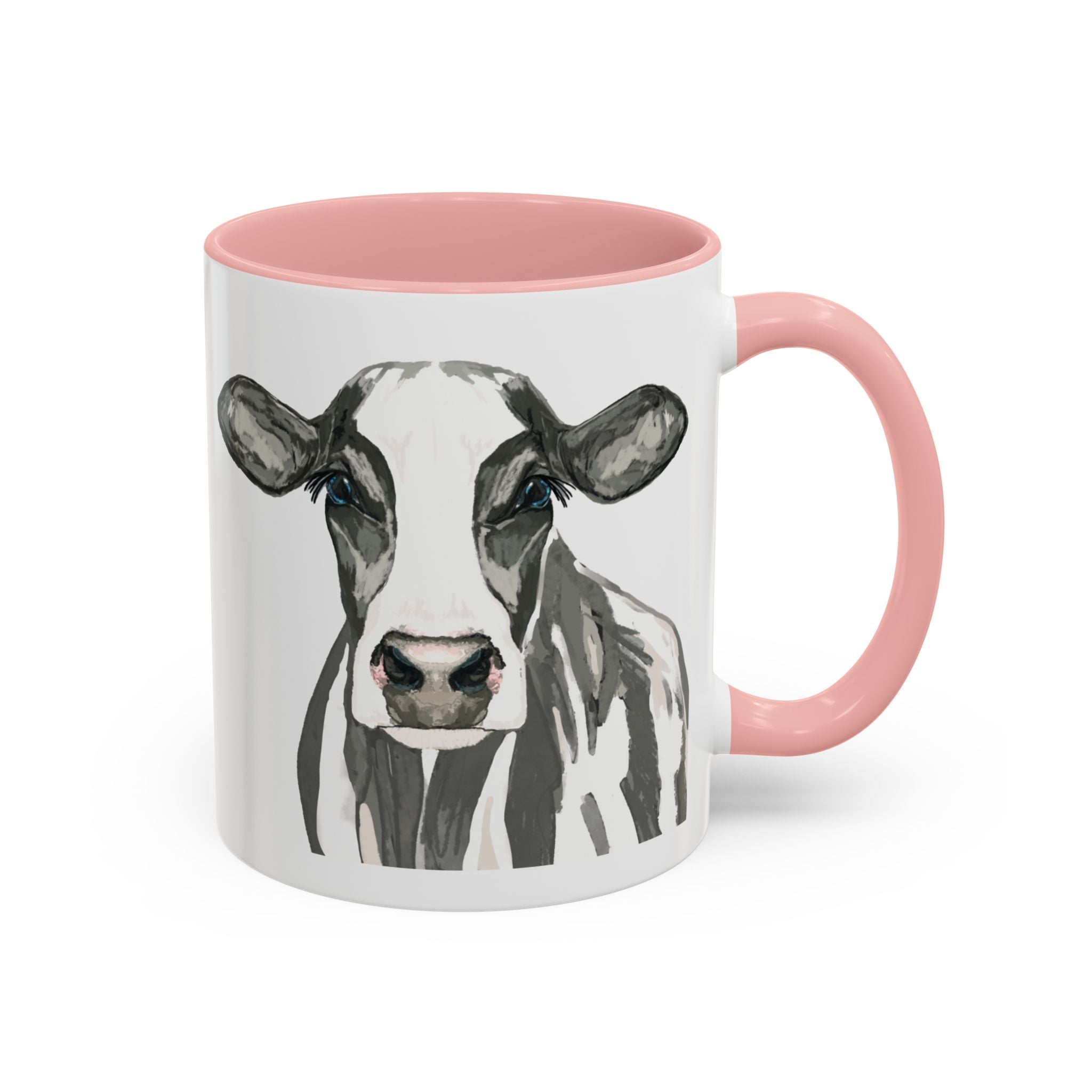 Farmhouse Cow Two Tone Ceramic Mugs - Blue Cava
