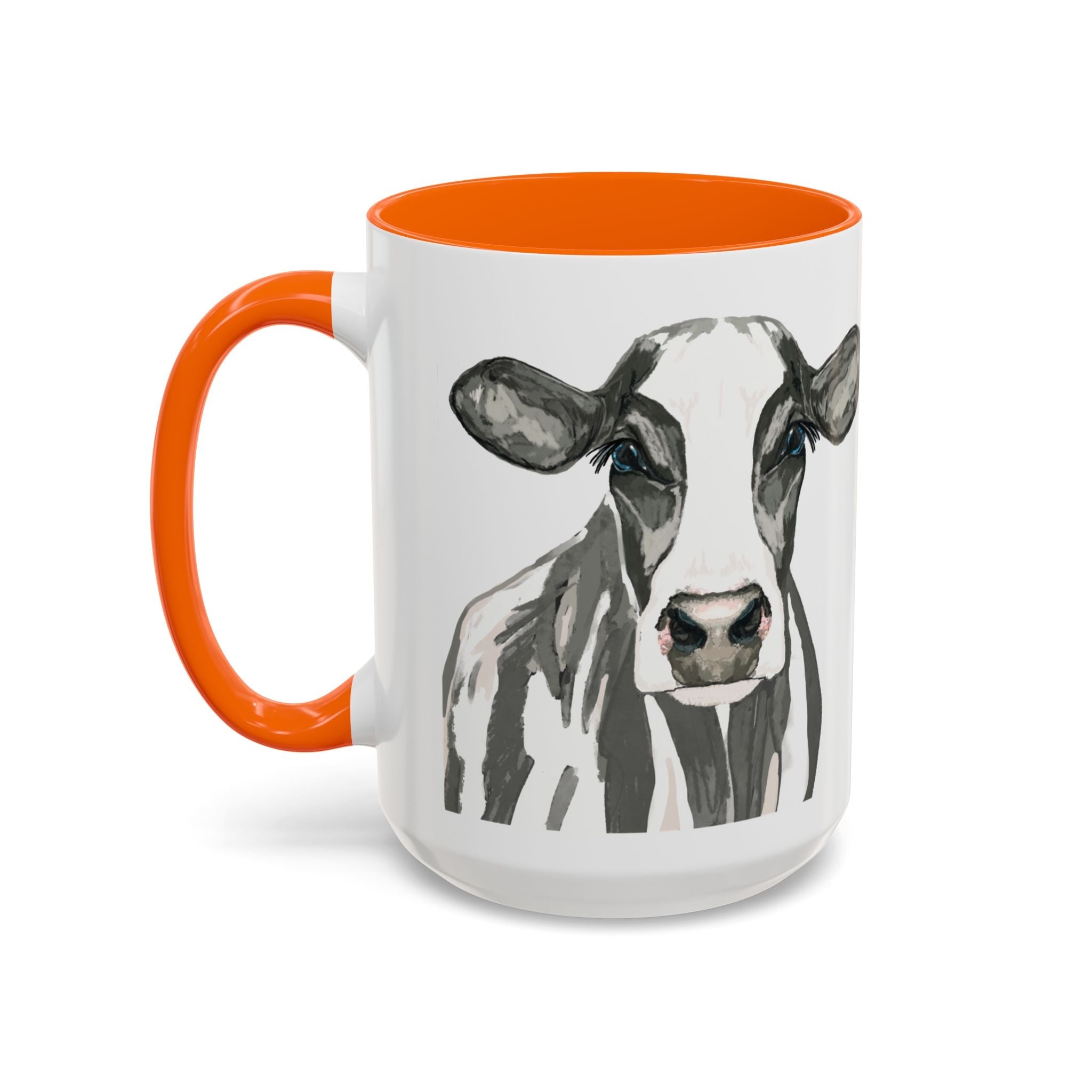 Farmhouse Cow Two Tone Ceramic Mugs - Blue Cava