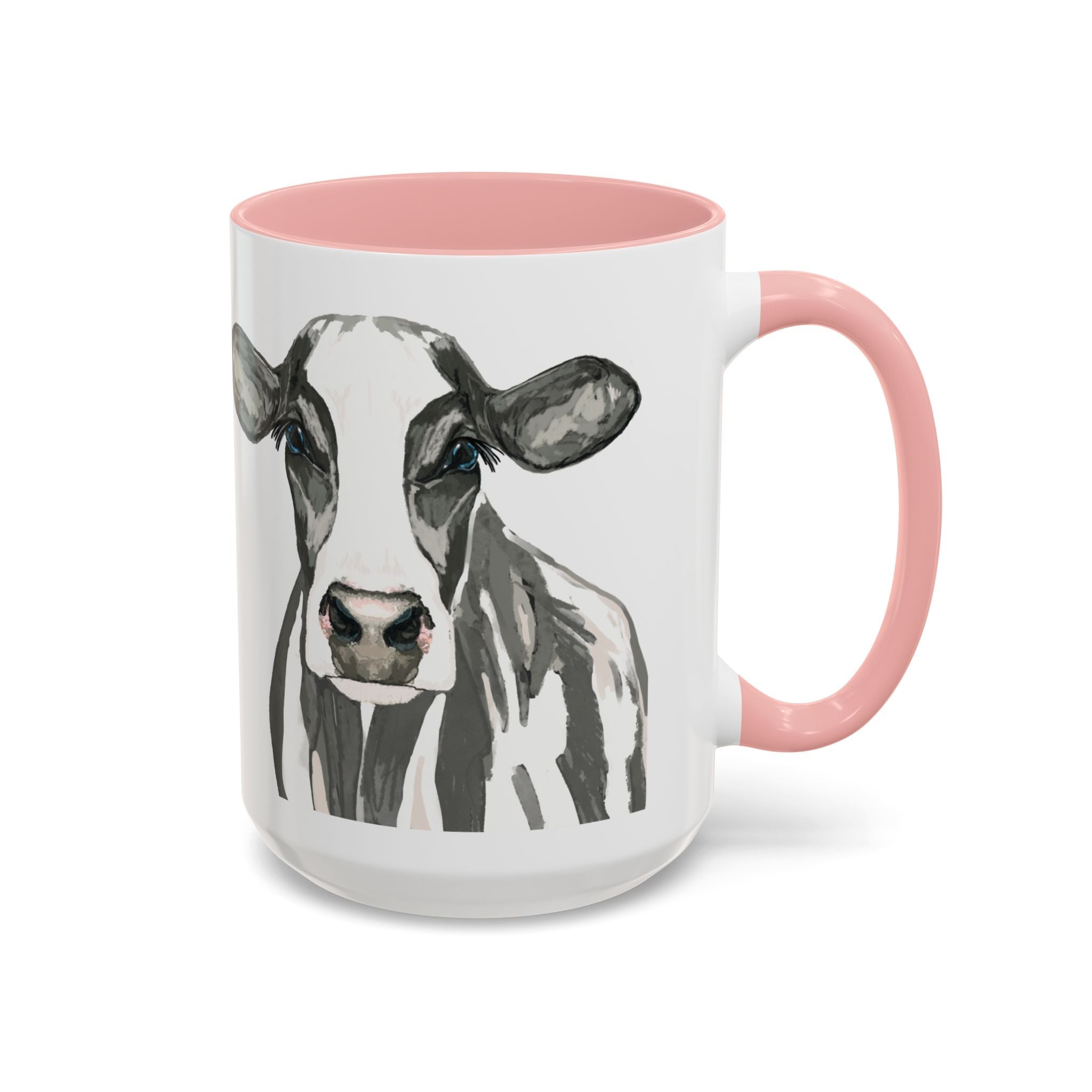 Farmhouse Cow Two Tone Ceramic Mugs - Blue Cava