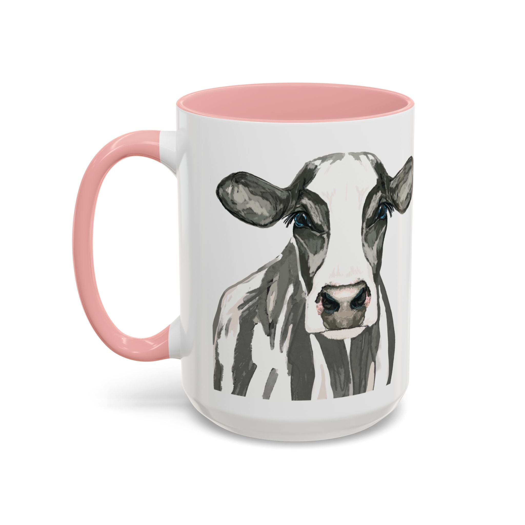 Farmhouse Cow Two Tone Ceramic Mugs - Blue Cava