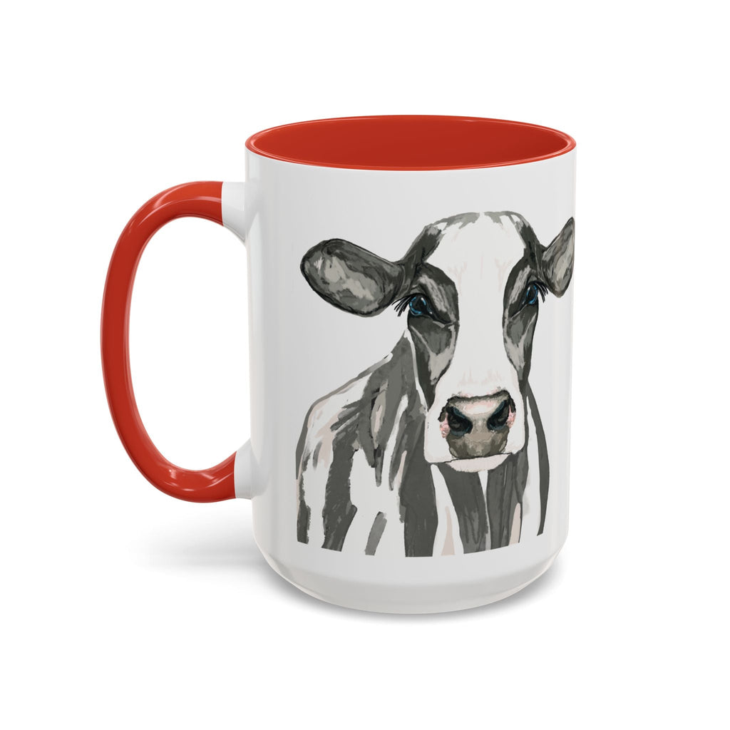 Farmhouse Cow Two Tone Ceramic Mugs - Blue Cava