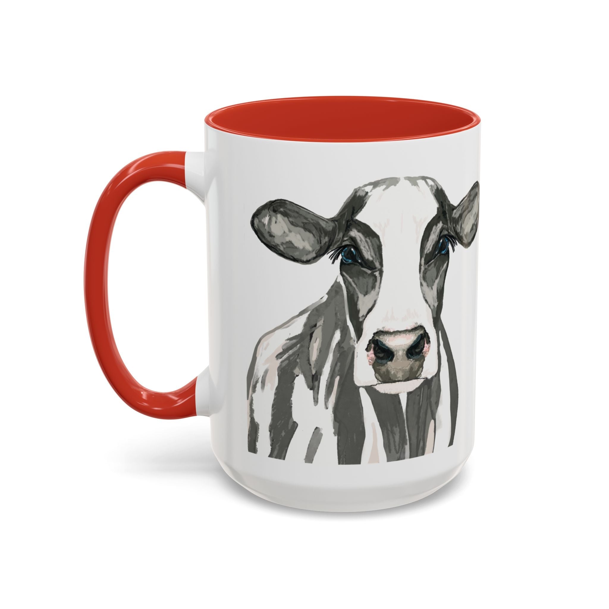 Farmhouse Cow Two Tone Ceramic Mugs - Blue Cava