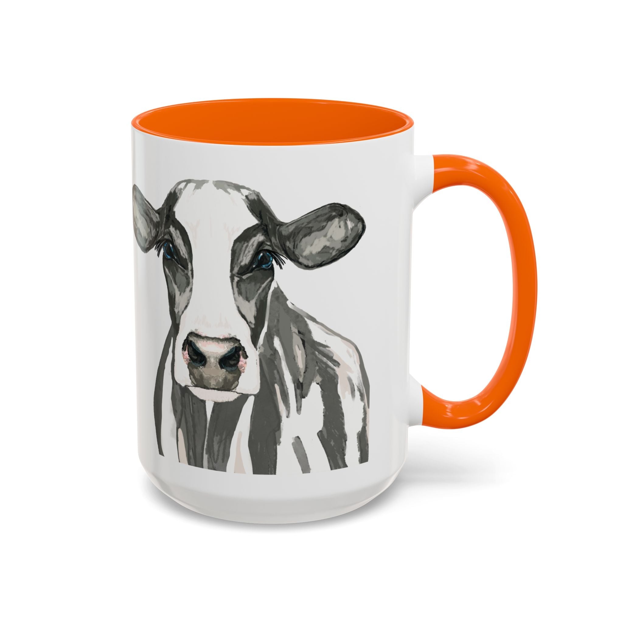 Farmhouse Cow Two Tone Ceramic Mugs - Blue Cava