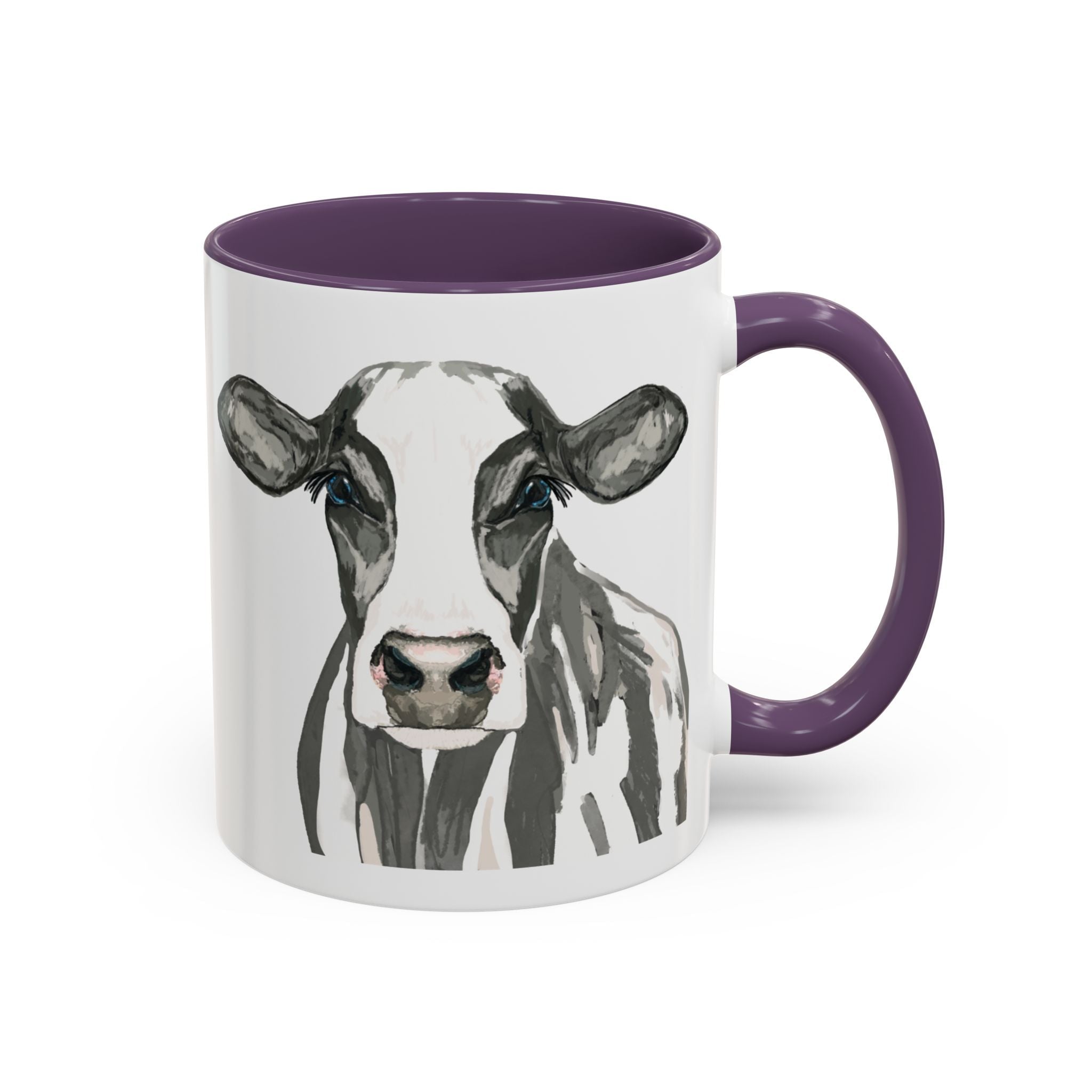 Farmhouse Cow Two Tone Ceramic Mugs - Blue Cava