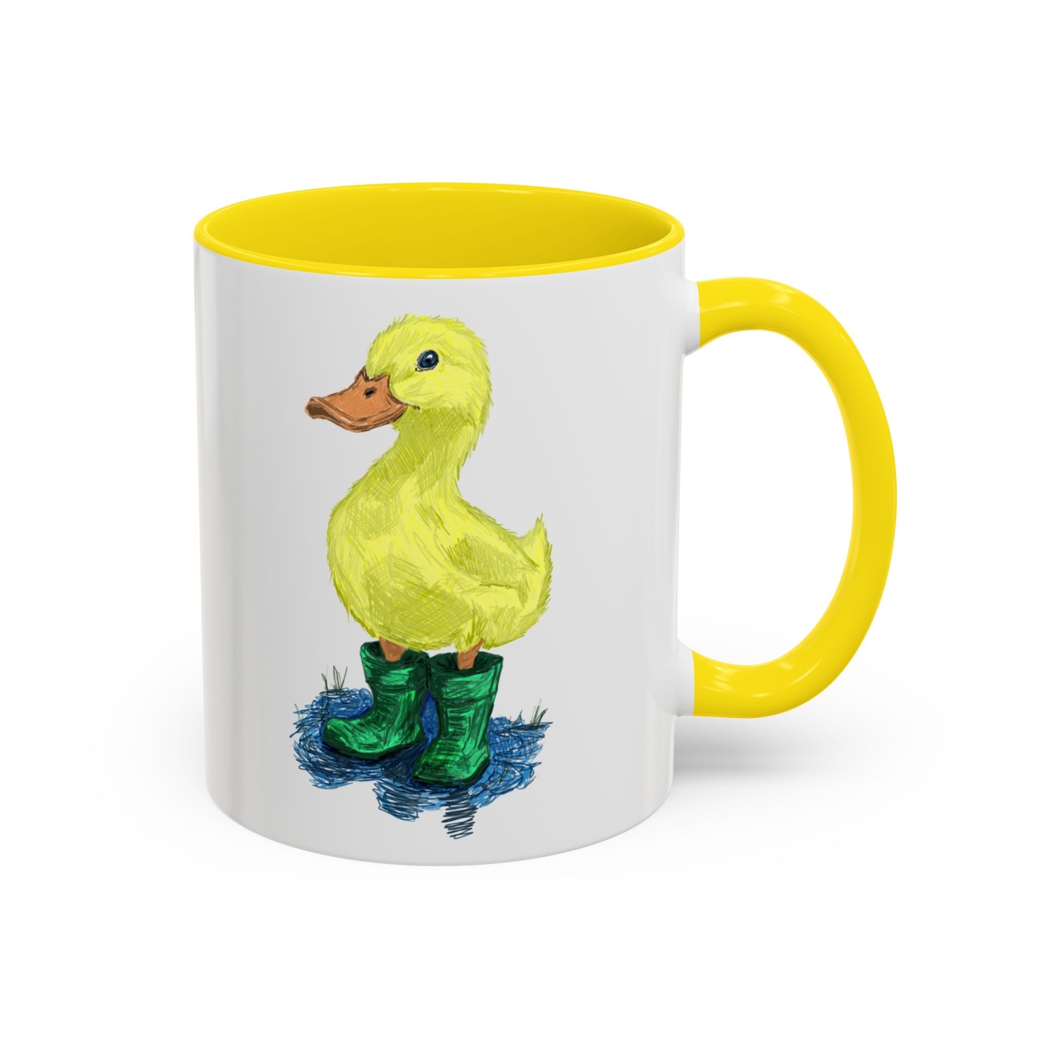Farmhouse Duck Boots Two Tone Ceramic Coffee Mugs - Blue Cava