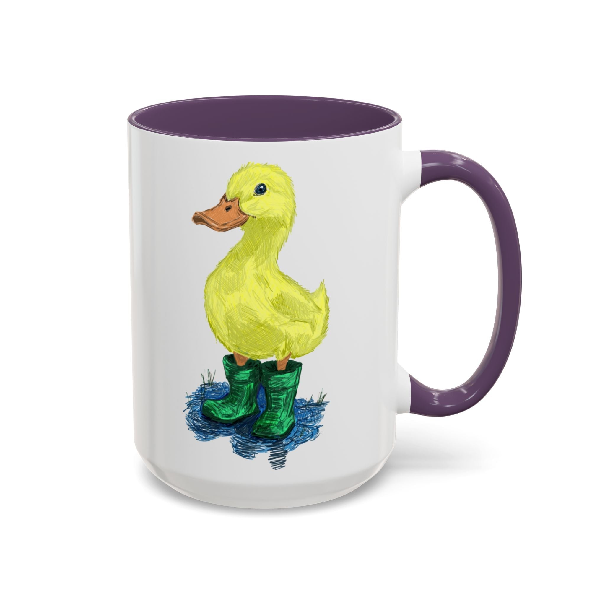 Farmhouse Duck Boots Two Tone Ceramic Coffee Mugs - Blue Cava