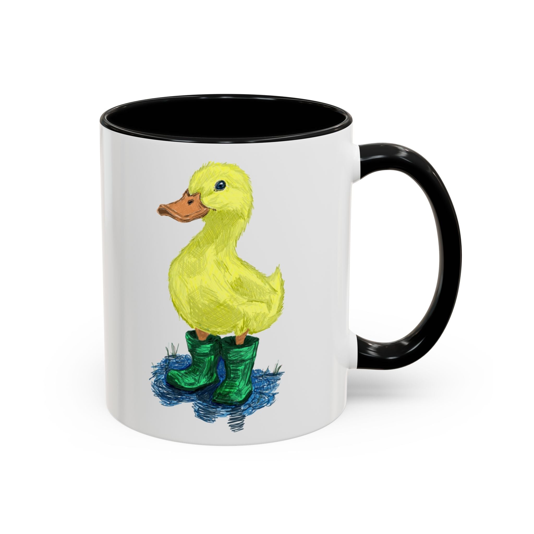 Farmhouse Duck Boots Two Tone Ceramic Coffee Mugs - Blue Cava