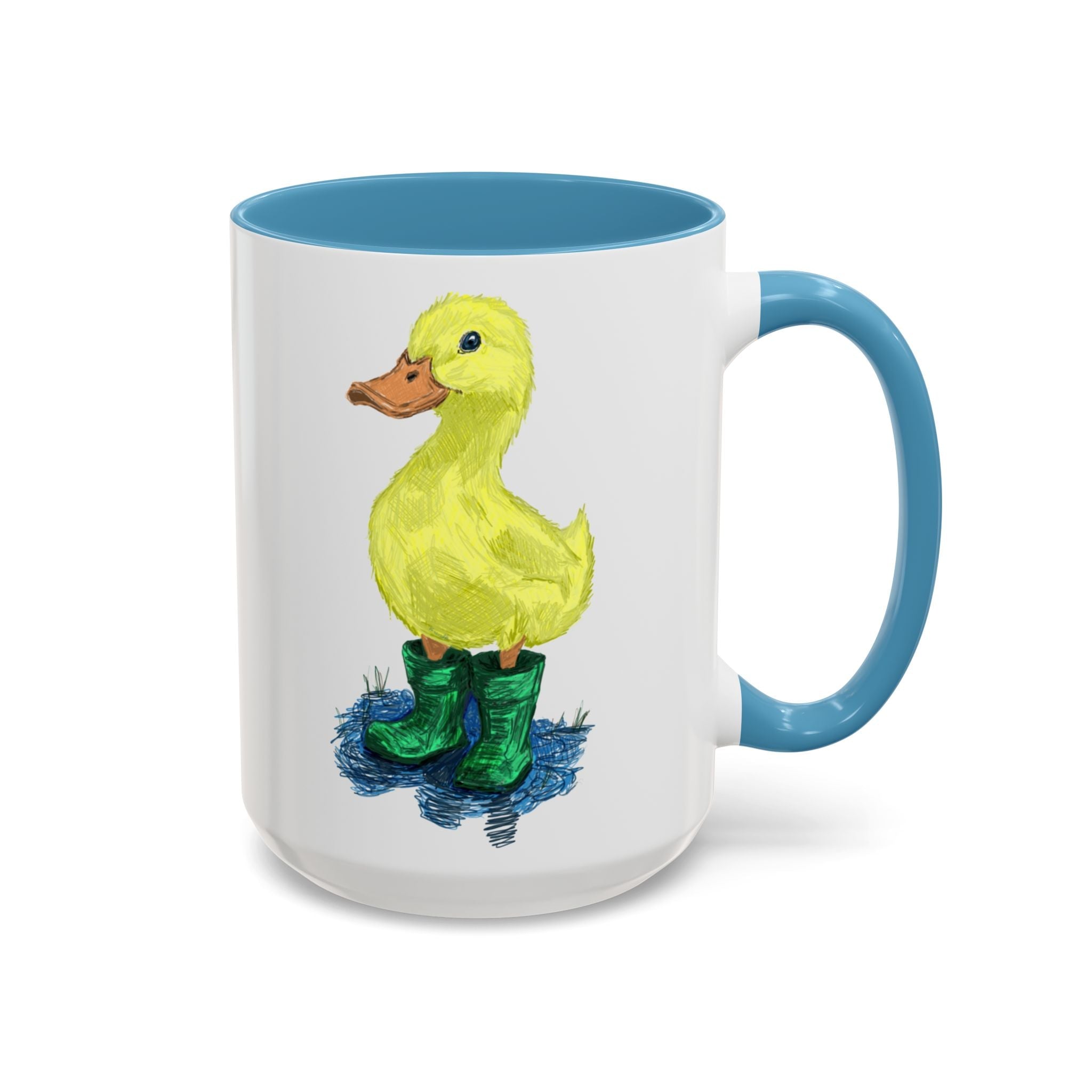Farmhouse Duck Boots Two Tone Ceramic Coffee Mugs - Blue Cava