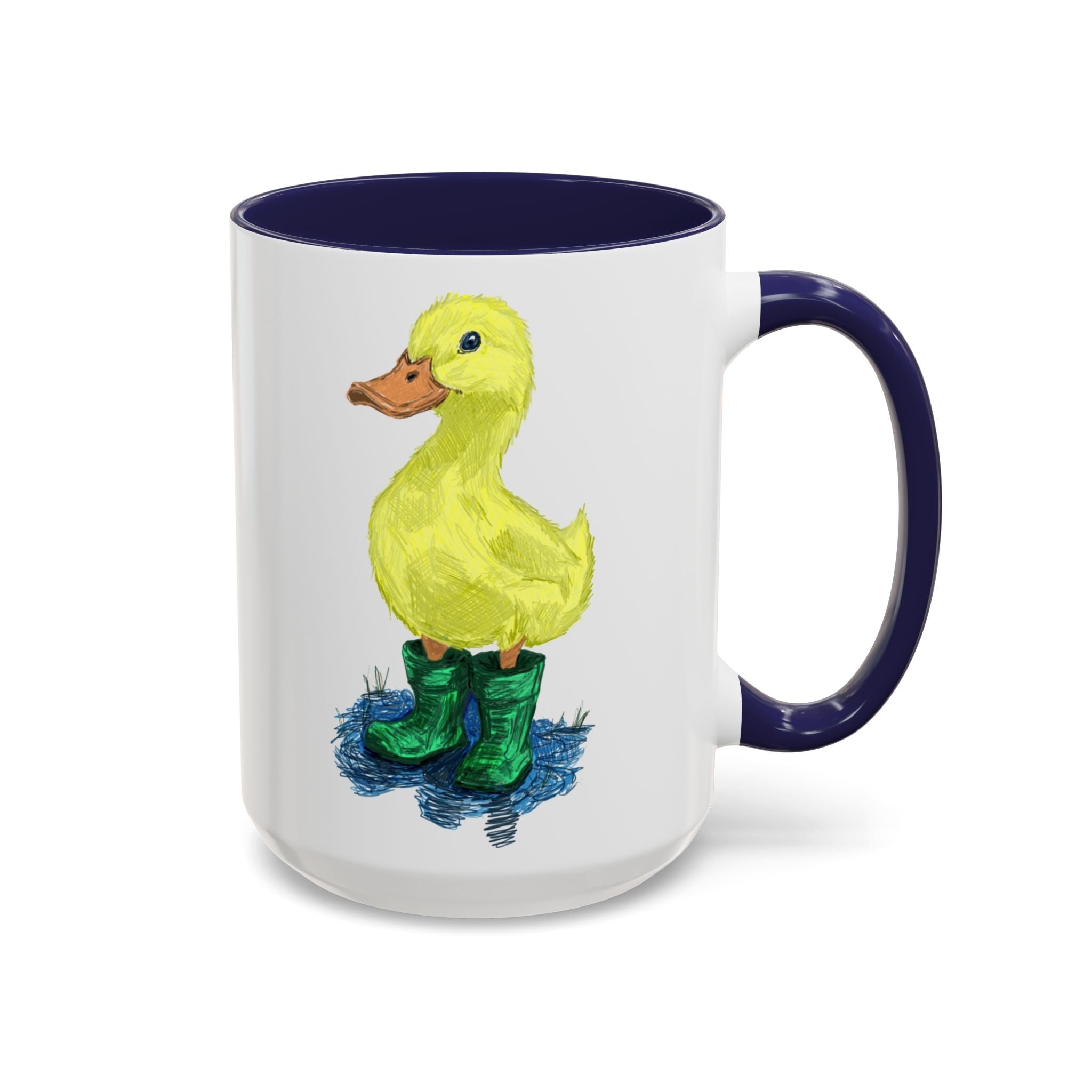 Farmhouse Duck Boots Two Tone Ceramic Coffee Mugs - Blue Cava