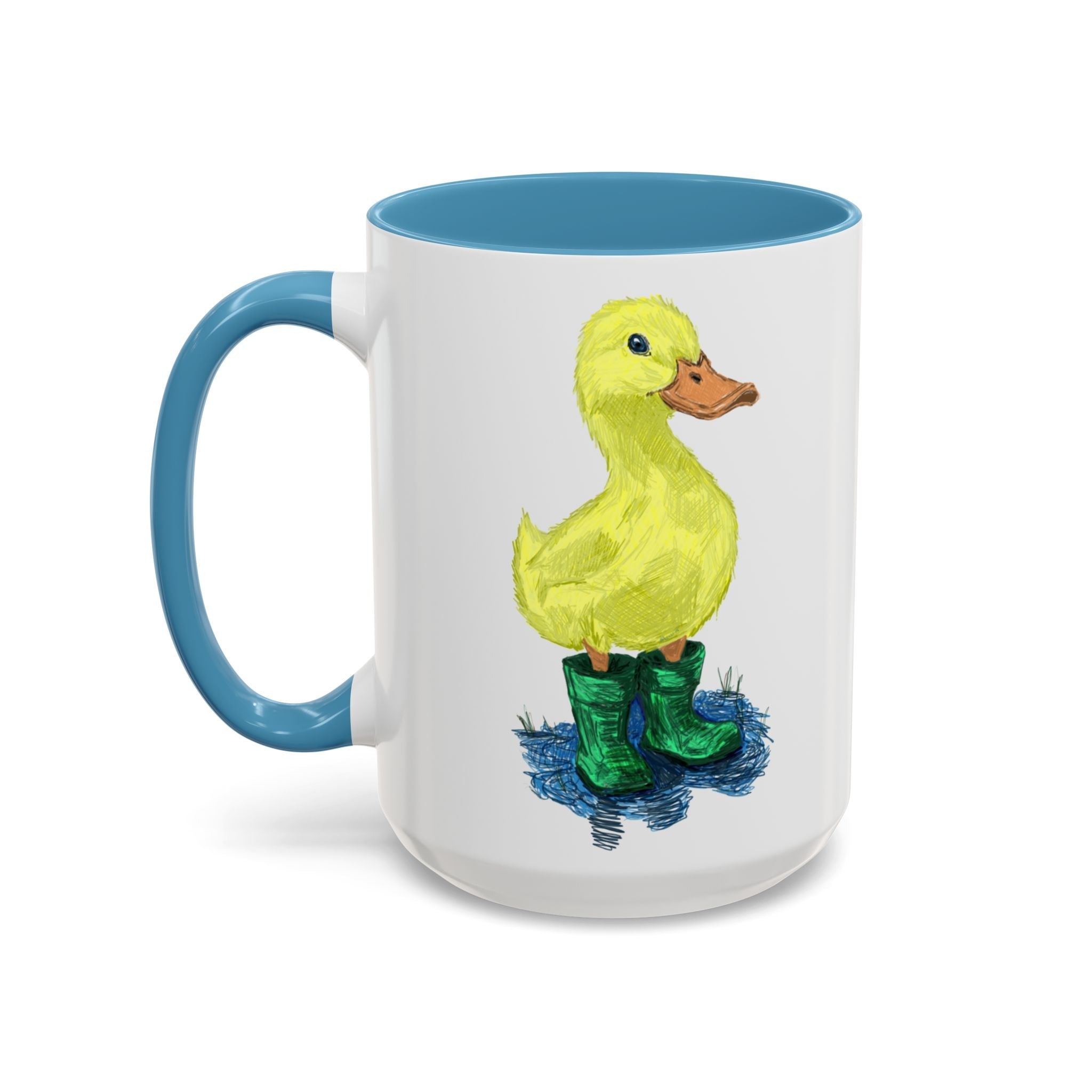 Farmhouse Duck Boots Two Tone Ceramic Coffee Mugs - Blue Cava