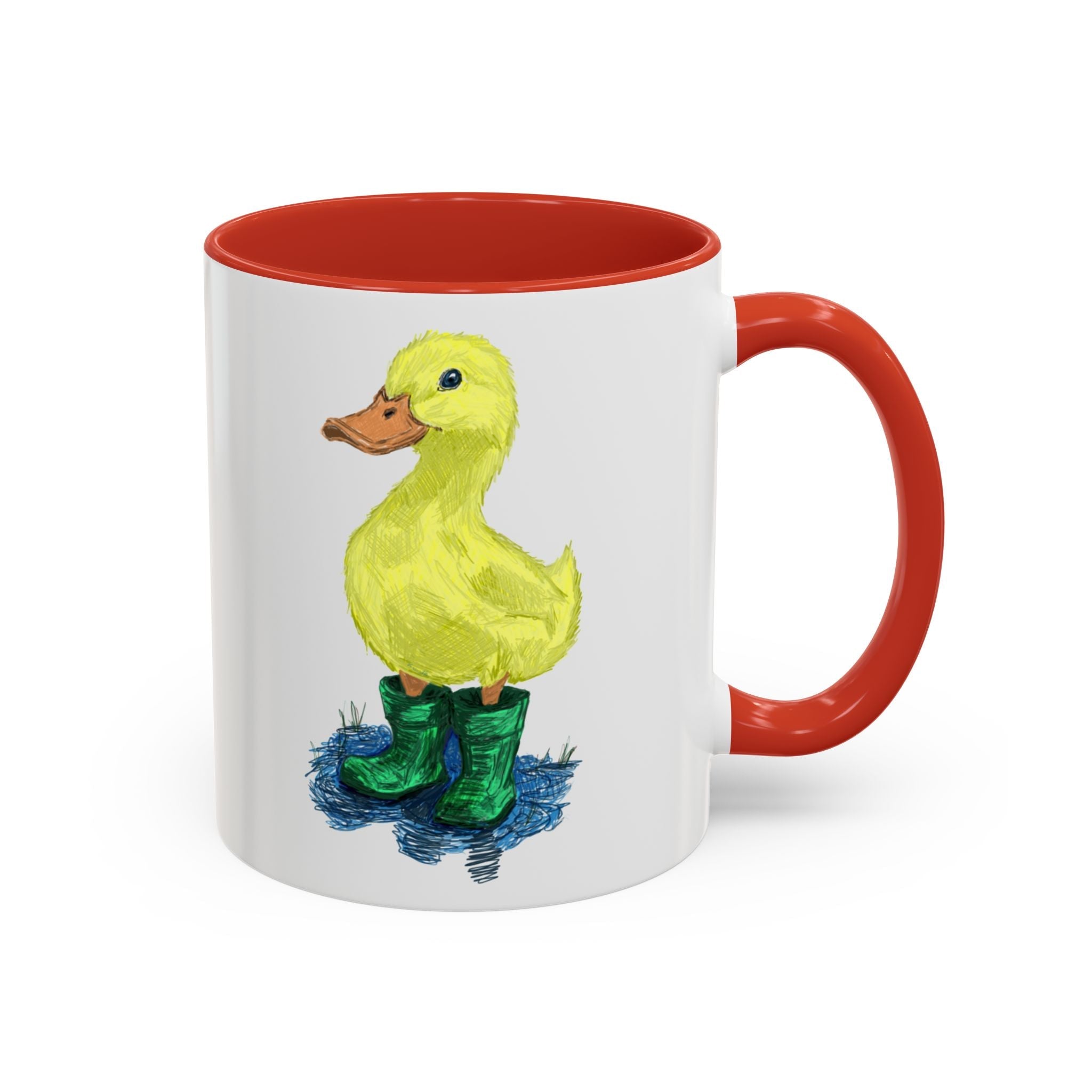 Farmhouse Duck Boots Two Tone Ceramic Coffee Mugs - Blue Cava