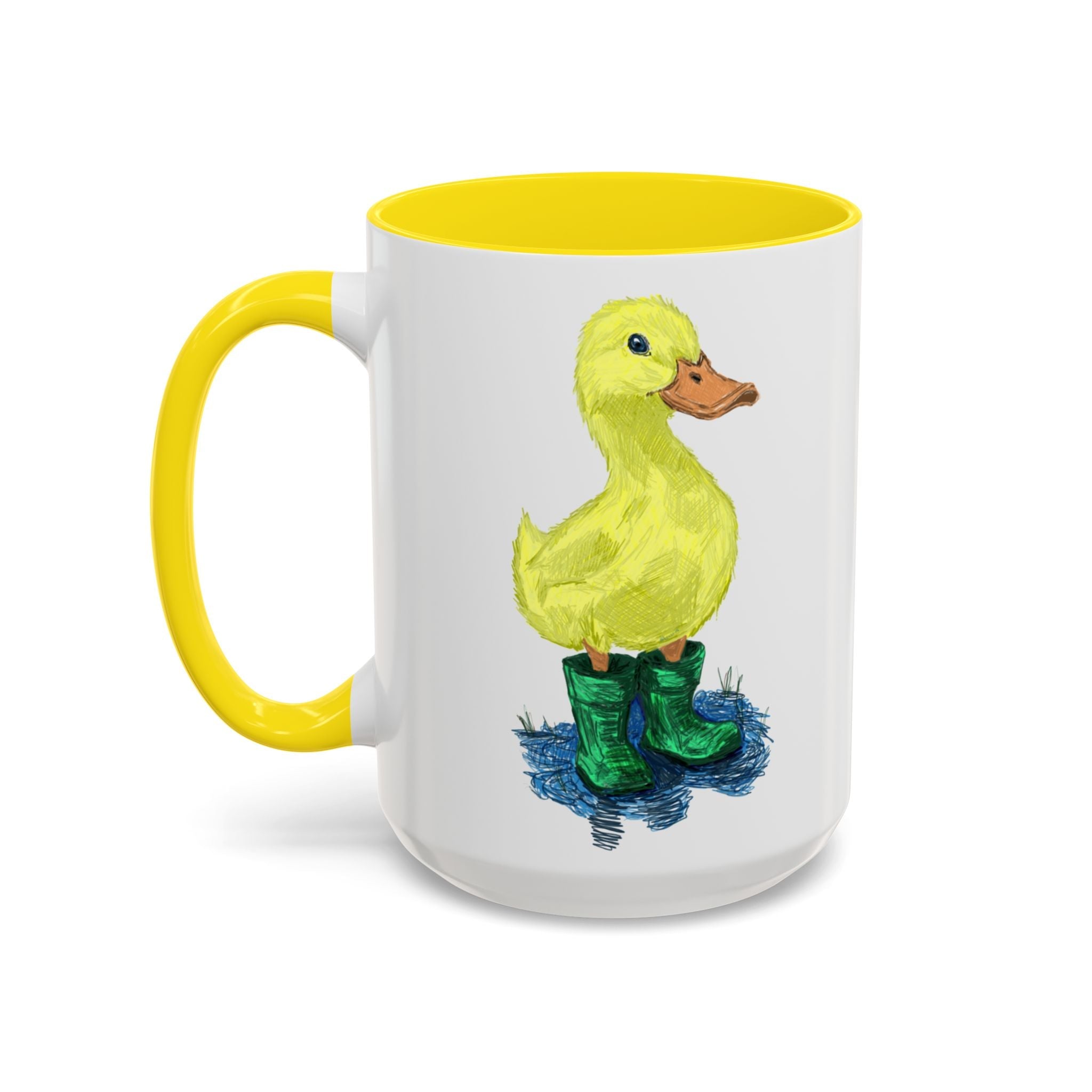 Farmhouse Duck Boots Two Tone Ceramic Coffee Mugs - Blue Cava