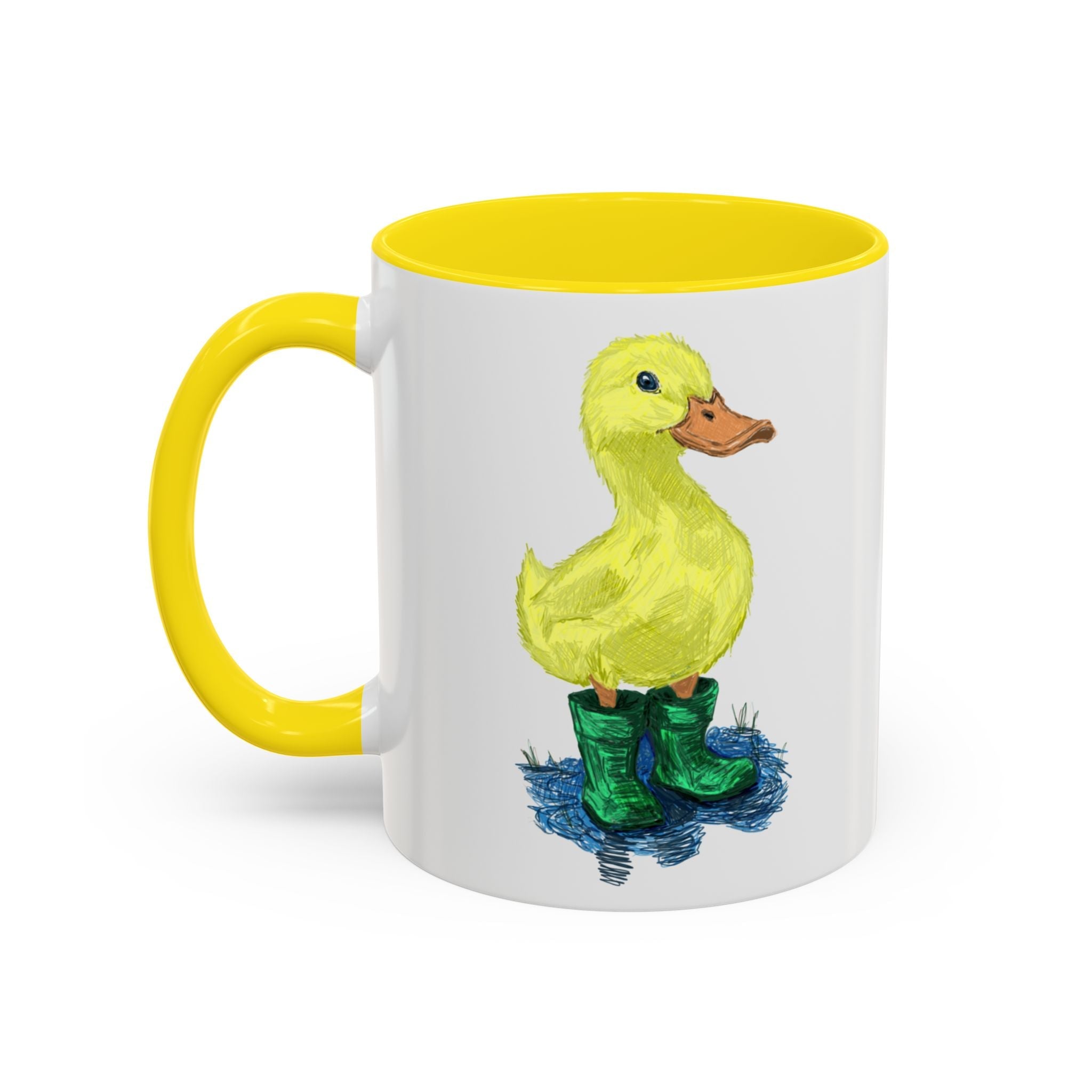Farmhouse Duck Boots Two Tone Ceramic Coffee Mugs - Blue Cava