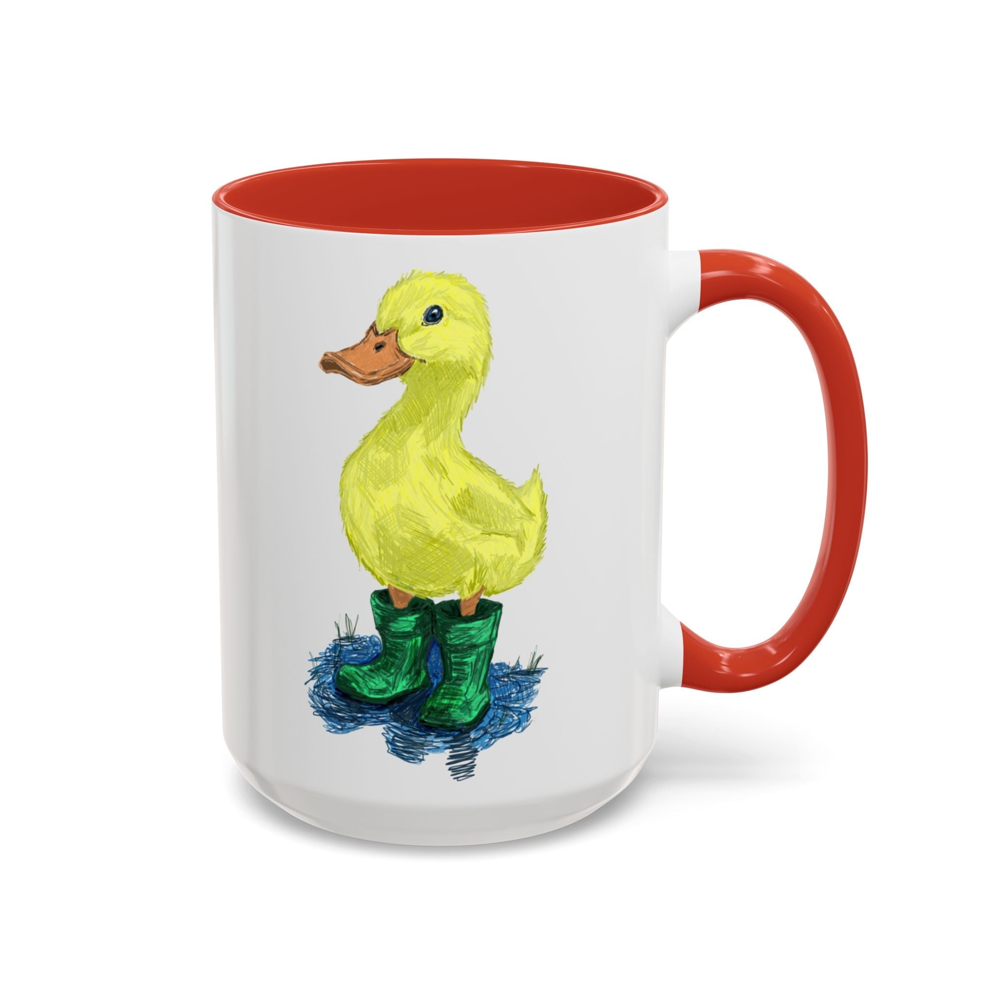 Farmhouse Duck Boots Two Tone Ceramic Coffee Mugs - Blue Cava