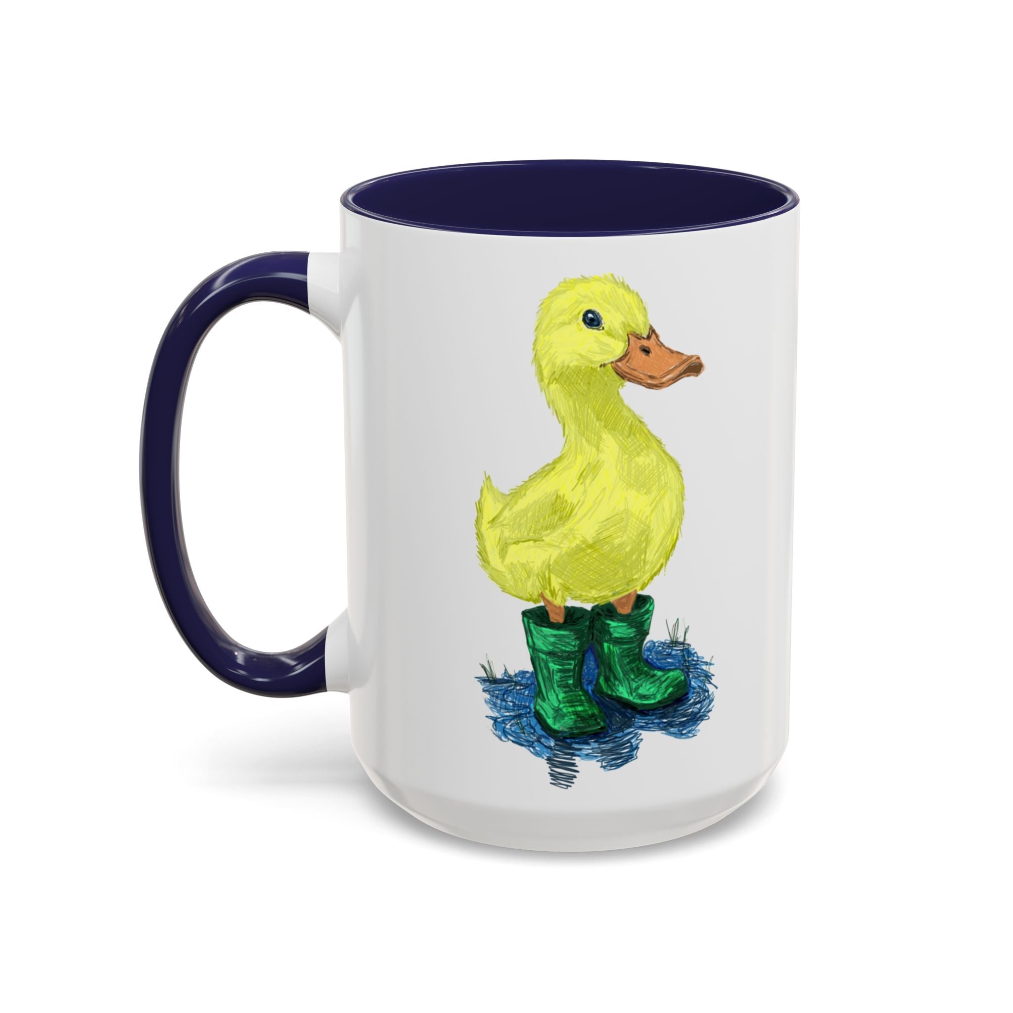 Farmhouse Duck Boots Two Tone Ceramic Coffee Mugs - Blue Cava