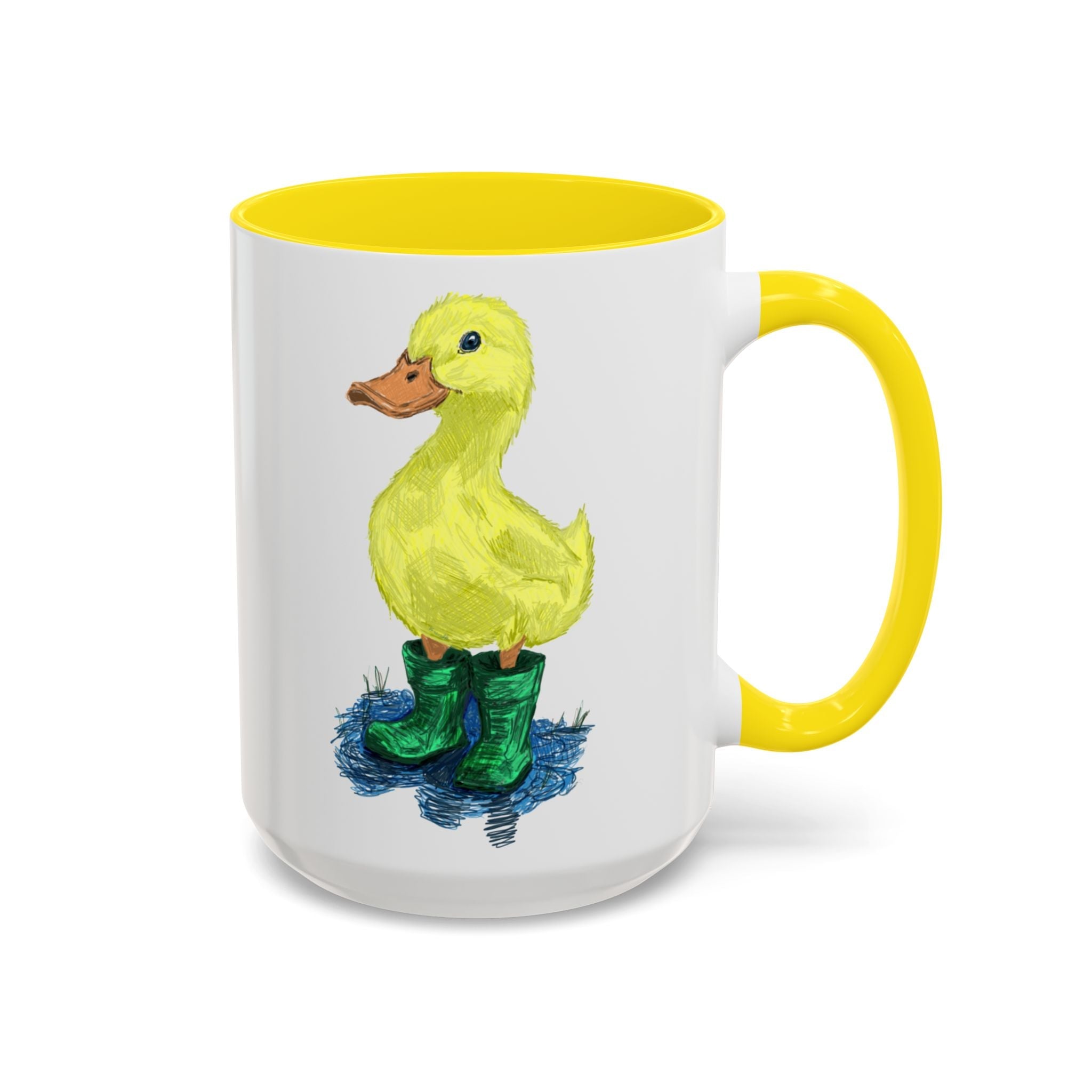 Farmhouse Duck Boots Two Tone Ceramic Coffee Mugs - Blue Cava